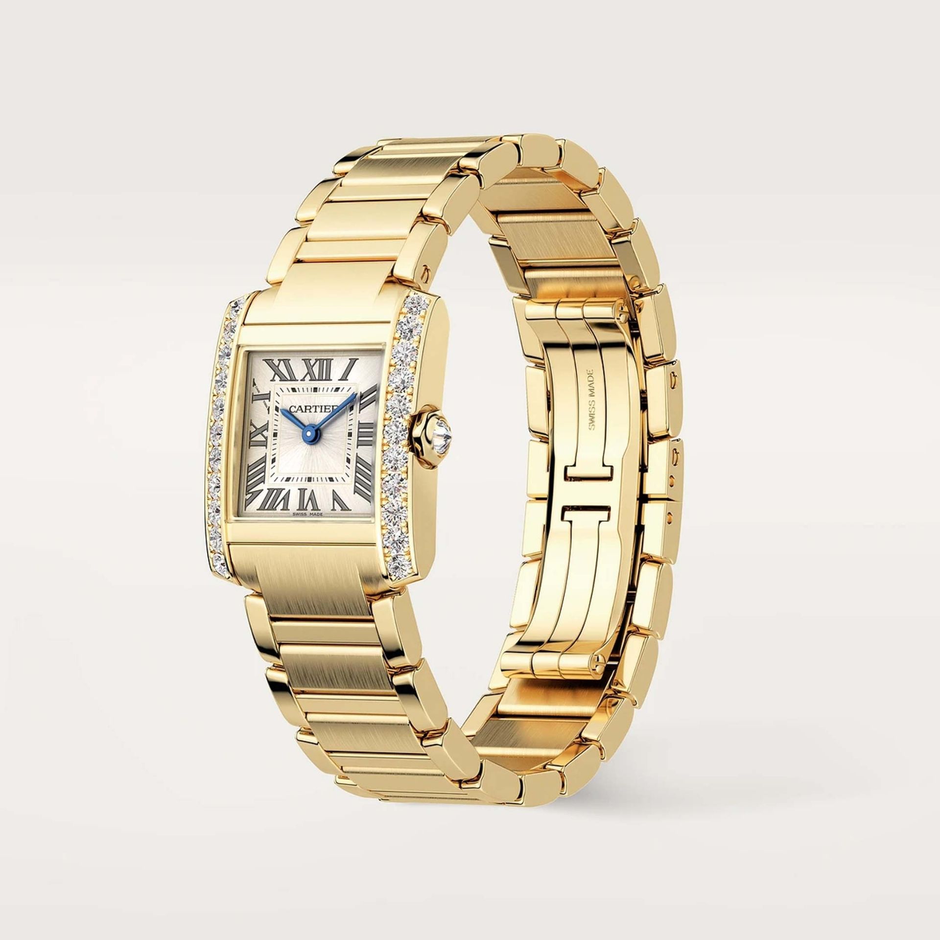 CARTIER Tank Française Modello Piccolo, Oro Giallo, Diamanti 25.7 X 21.2 MM WJTA0062