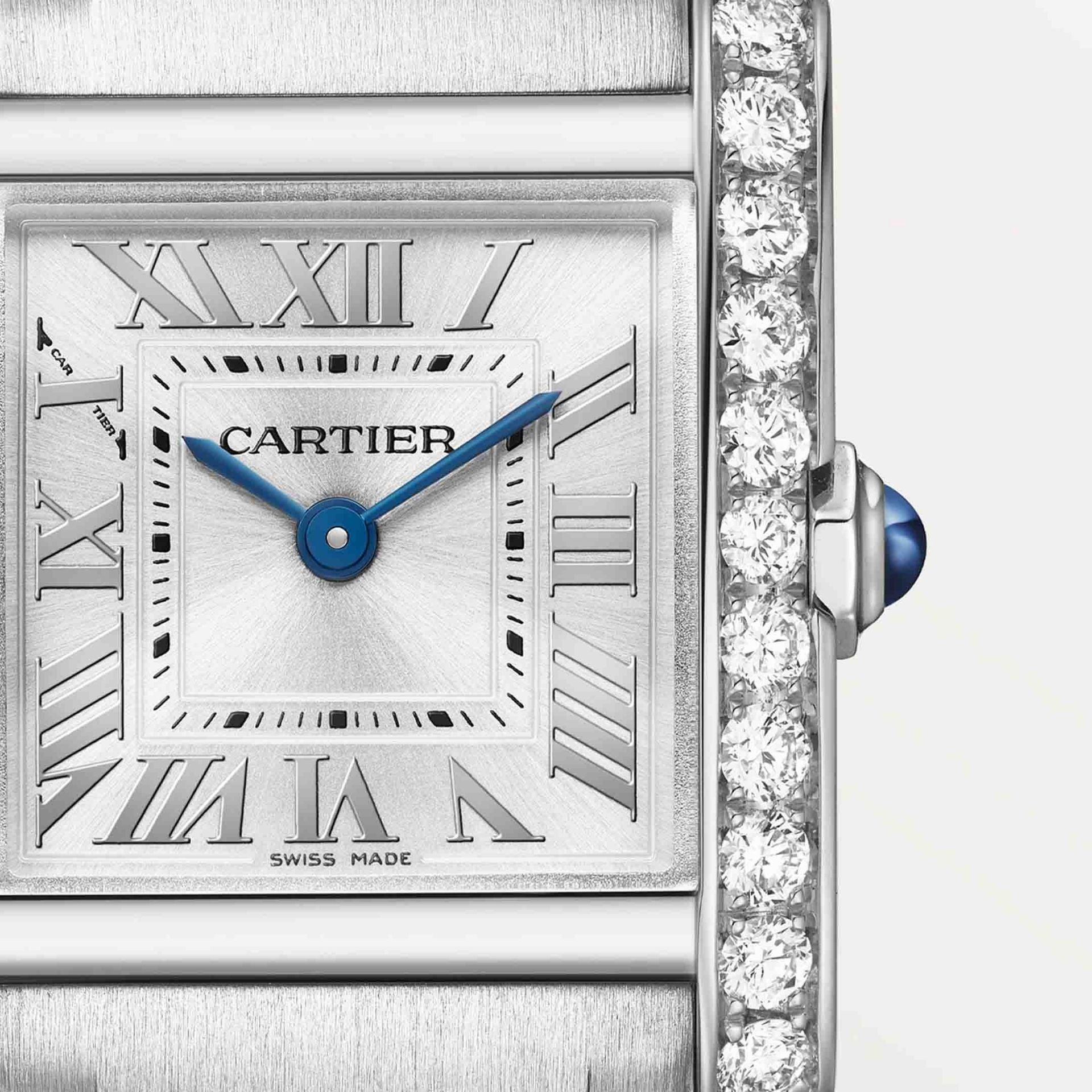 CARTIER Tank Française Modello Piccolo, Acciaio, Diamanti 25.7 X 21.2 MM W4TA0029