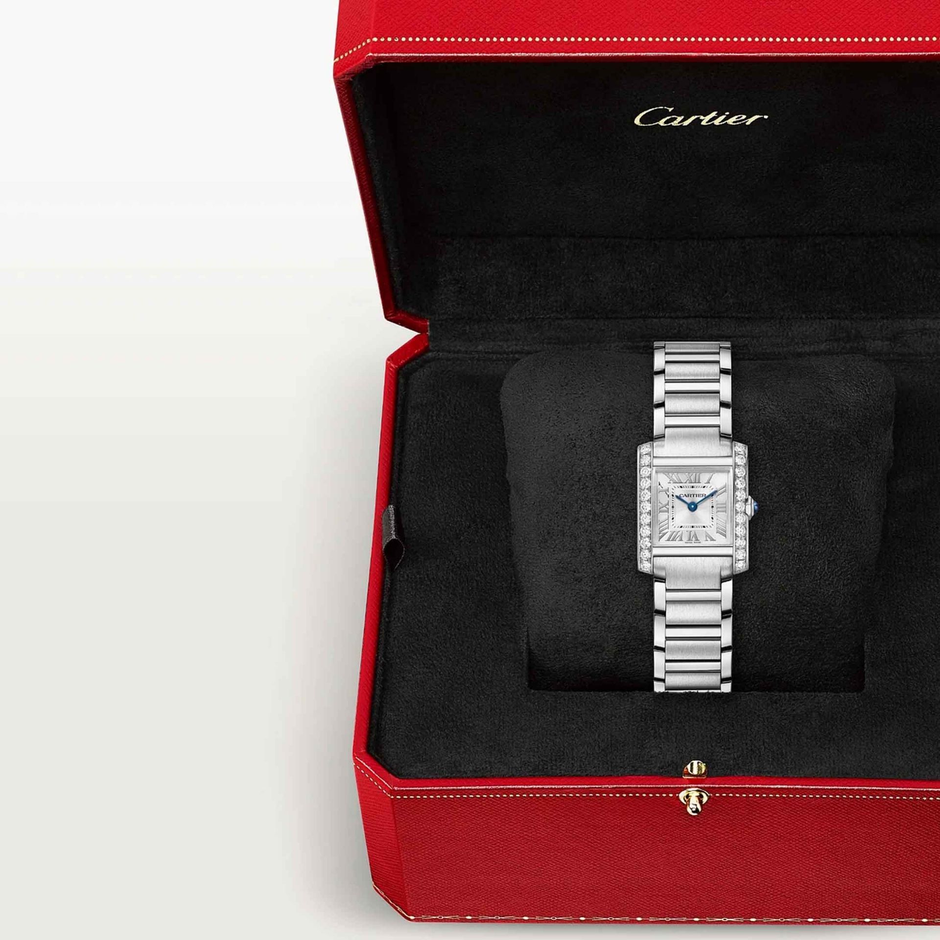CARTIER Tank Française Modello Piccolo, Acciaio, Diamanti 25.7 X 21.2 MM W4TA0029