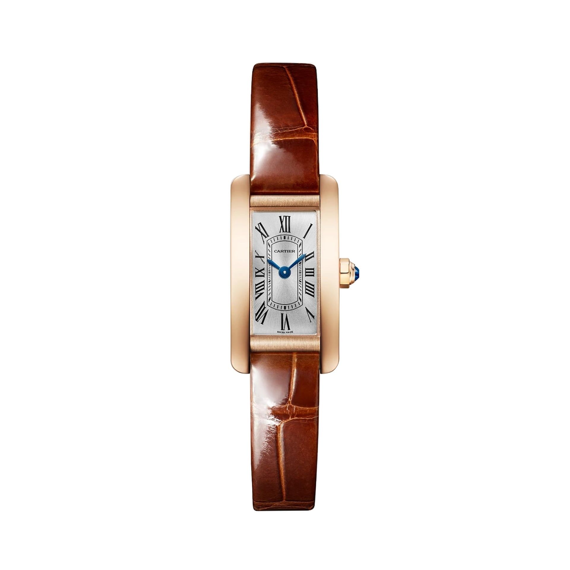 CARTIER Tank Américaine Modello Mini, Oro Rosa, Pelle 28 x 15,2 MM WGTA0341