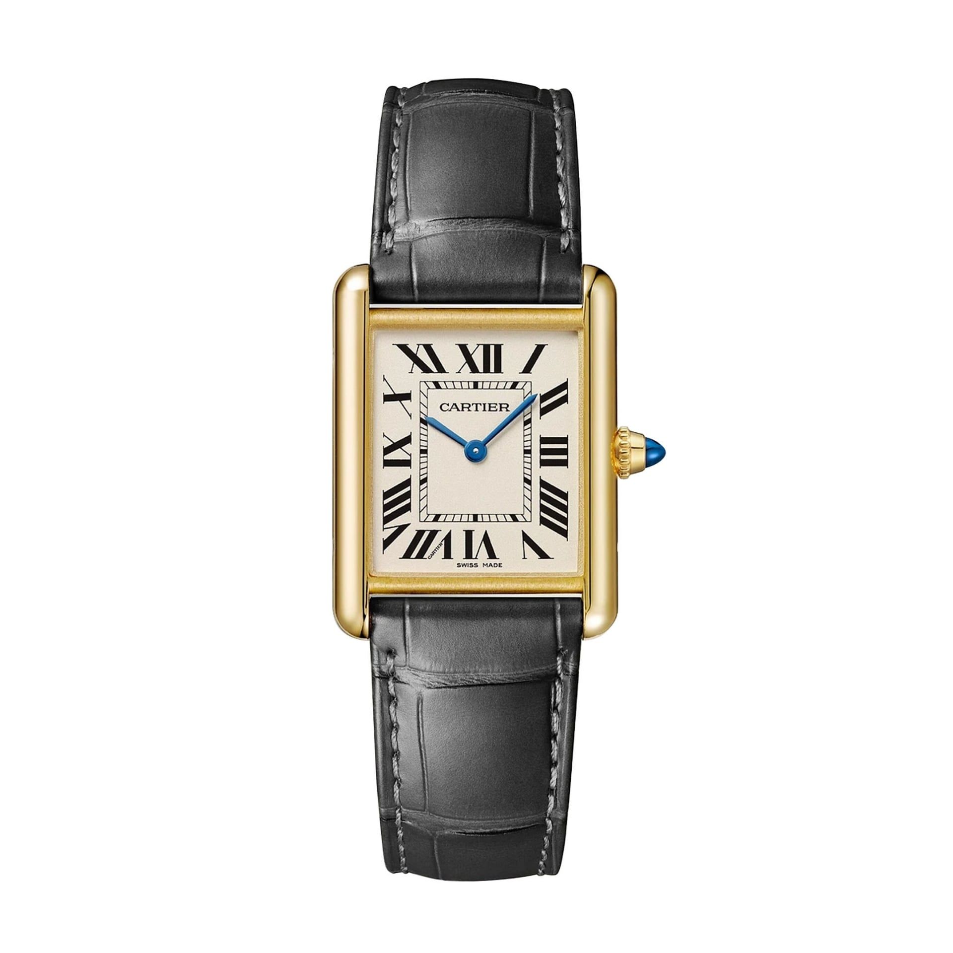 CARTIER Tank Louis Cartier Modello Grande, Oro Giallo, Pelle 34 X 25,5  MM WGTA0343