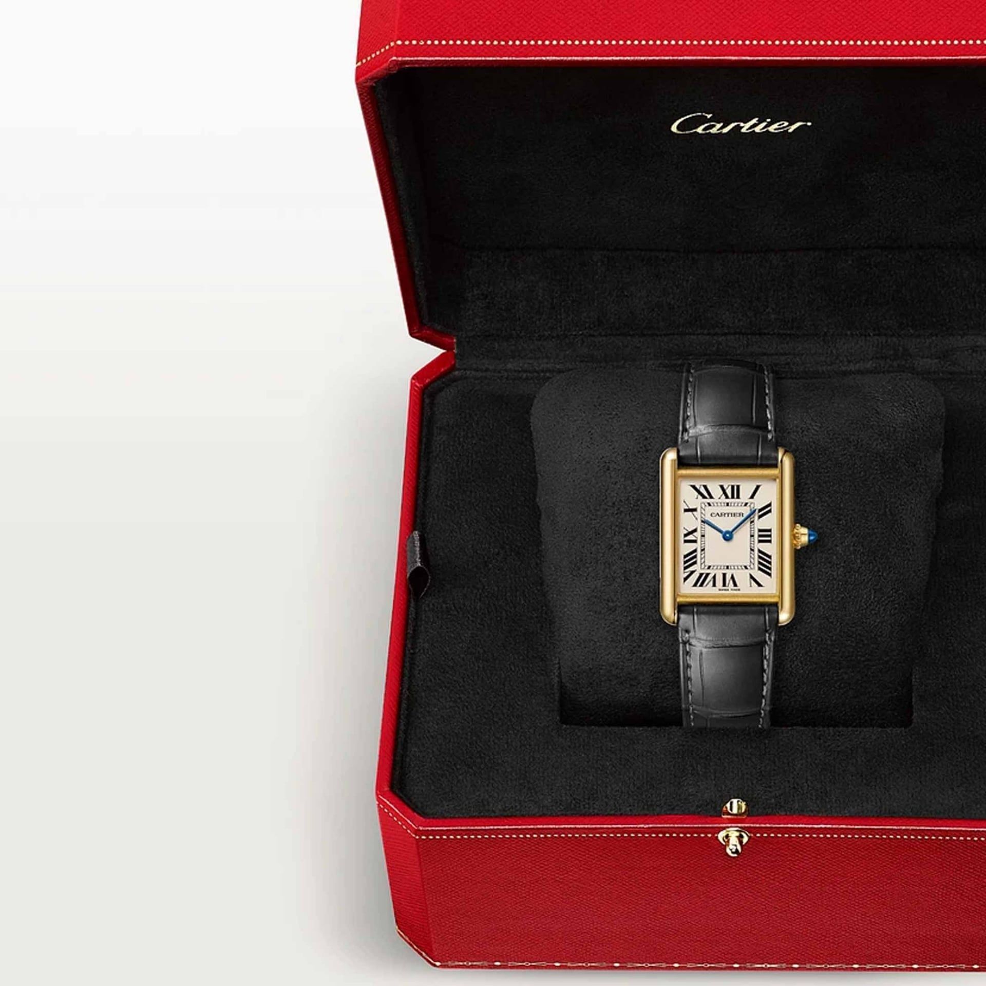 CARTIER Tank Louis Cartier Modello Grande, Oro Giallo, Pelle 34 X 25,5  MM WGTA0343
