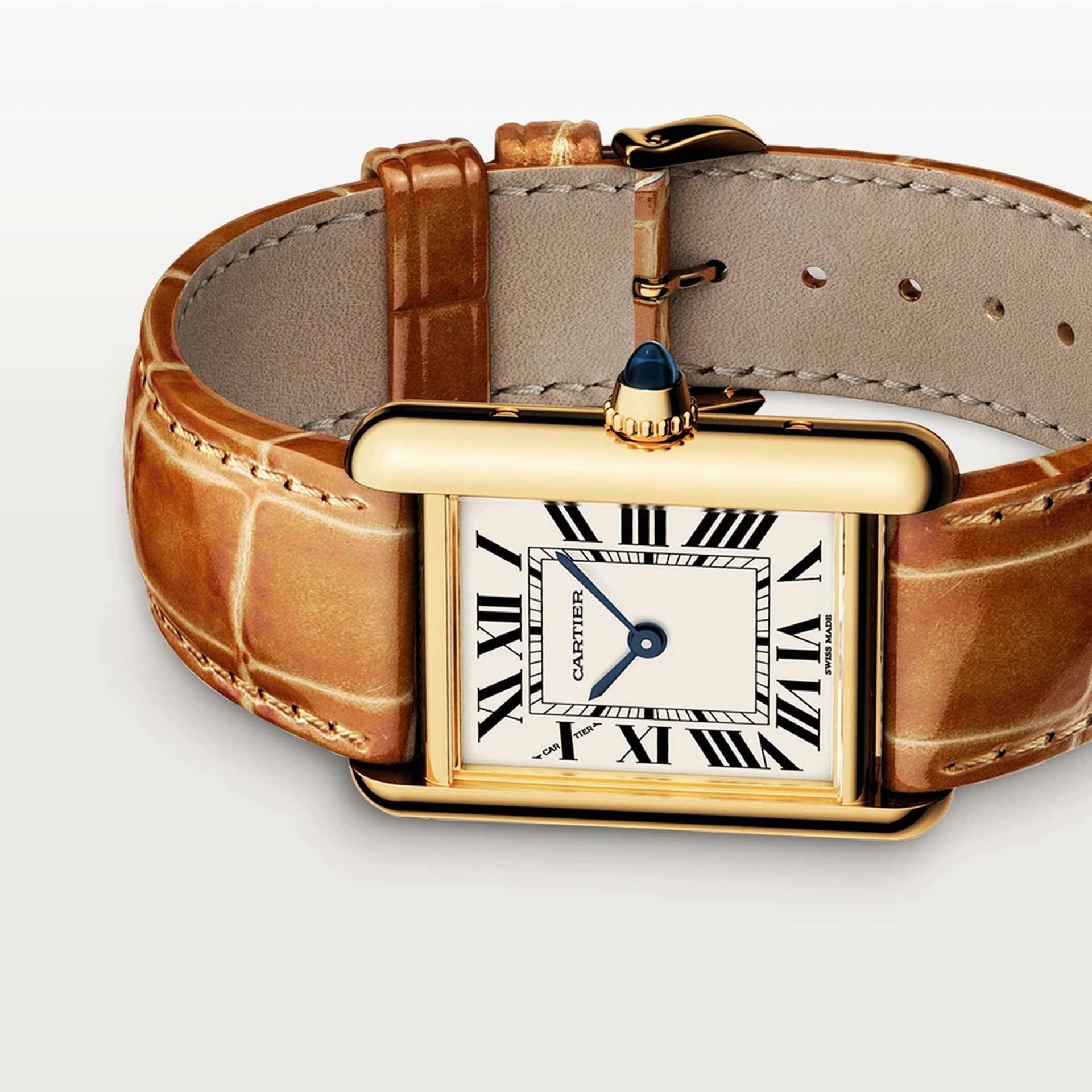 CARTIER Tank Louis Cartier Modello Piccolo, Oro Giallo, Pelle 29.5 X 22  MM WGTA0342