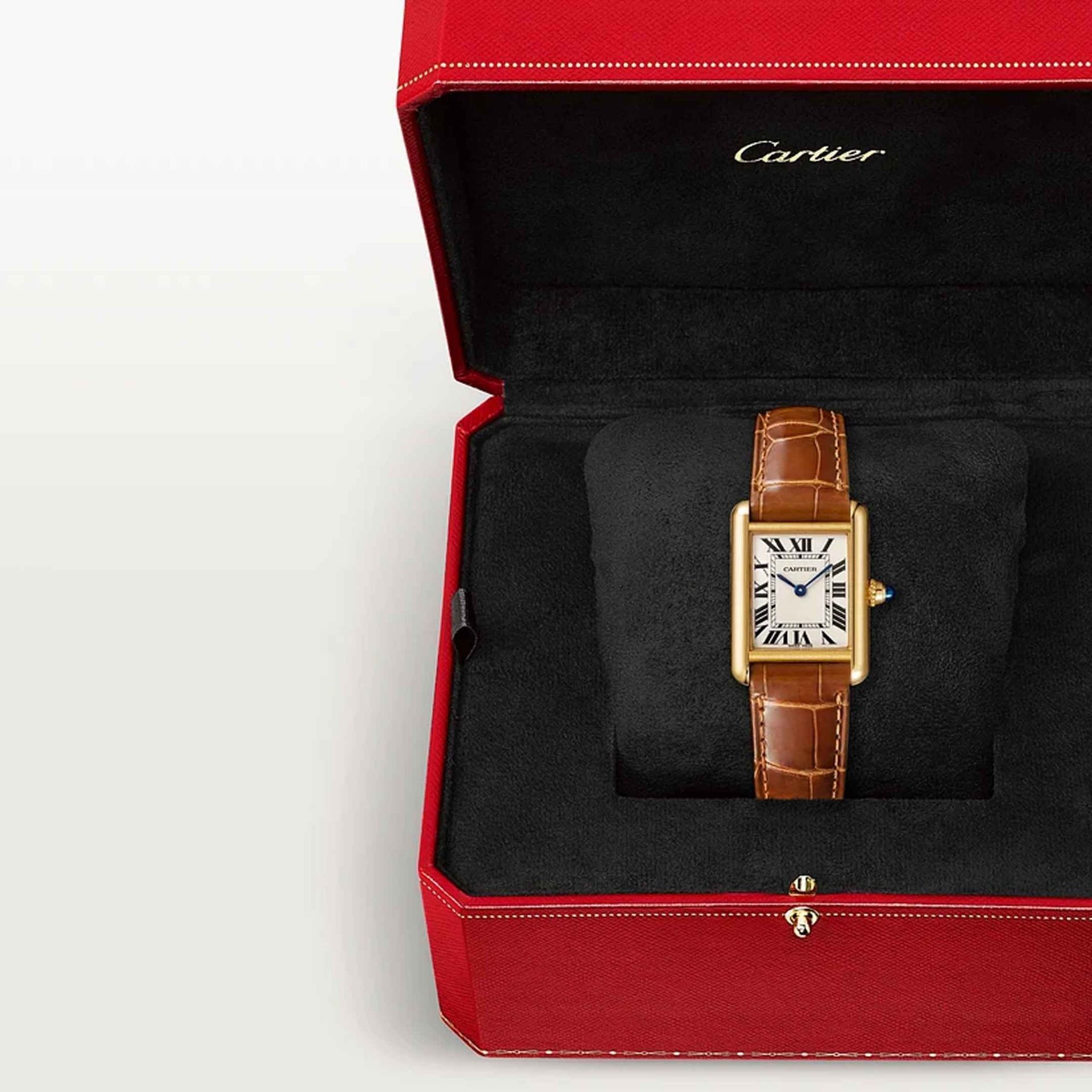 CARTIER Tank Louis Cartier Modello Piccolo, Oro Giallo, Pelle 29.5 X 22  MM WGTA0342