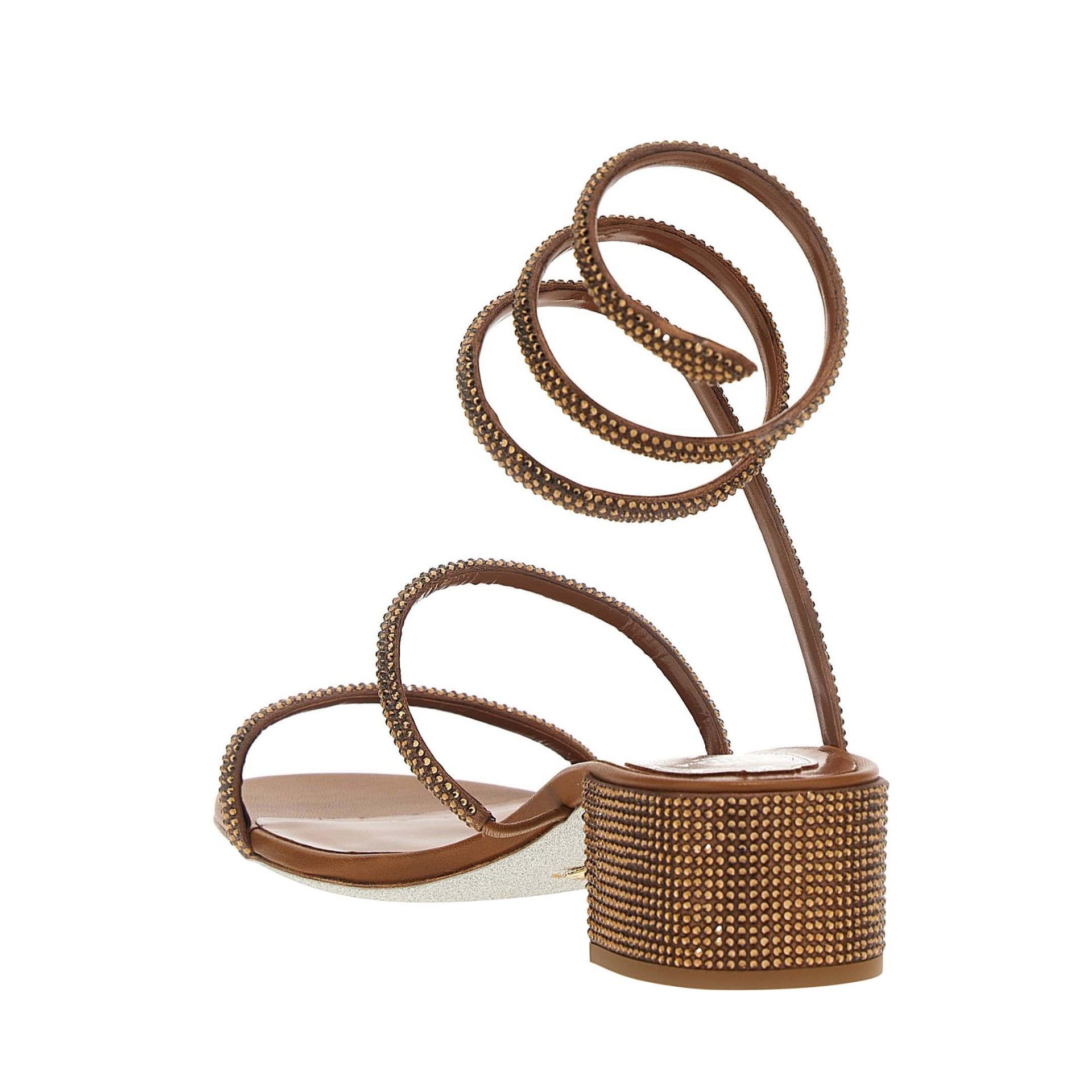 RENE CAOVILLA Cleo - Sandali Tacco Basso Tabacco  C12037-040-R001Y240