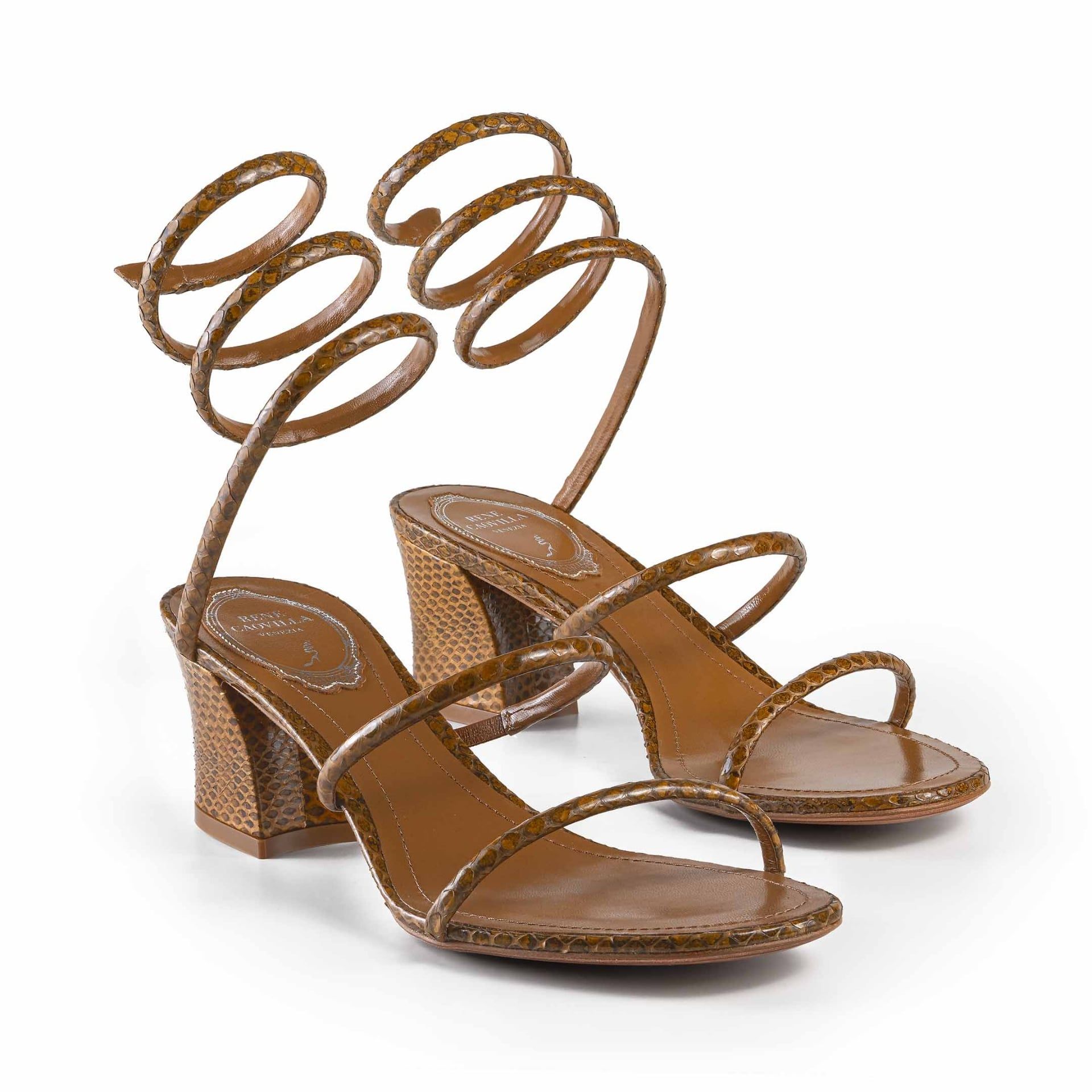 RENE CAOVILLA Cleo - Sandali Tacco Basso Soul Marrone  C12492-050-AY015111