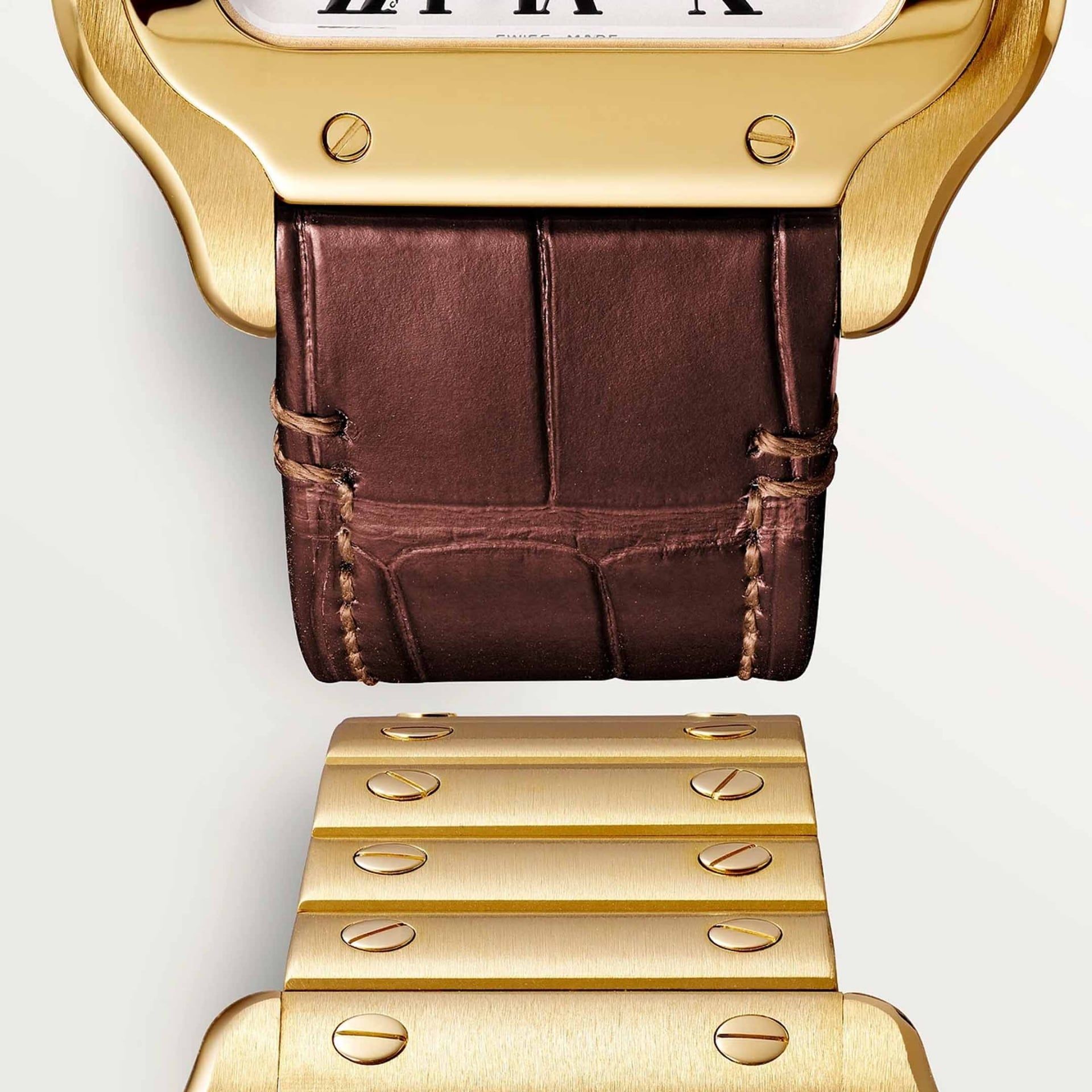 CARTIER Santos De Cartier Modello Medio, Oro Giallo 35.1  MM WGSA0030