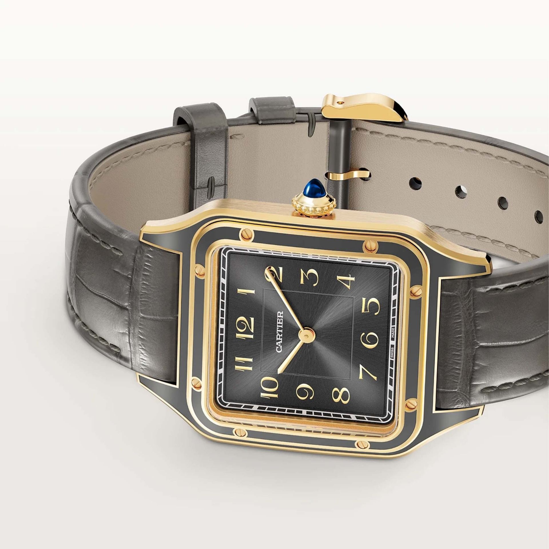 CARTIER Santos-Dumont Modello Grande, Oro, Pelle 43.5 X 31.4 MM WGSA0097