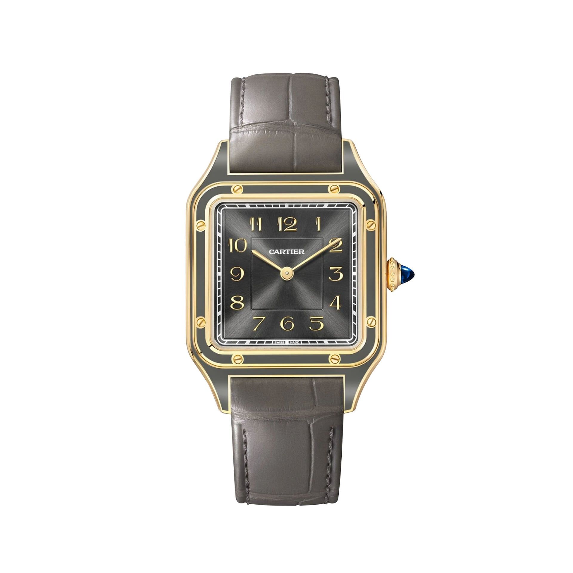 CARTIER Santos-Dumont Modello Grande, Oro, Pelle 43.5 X 31.4 MM WGSA0097
