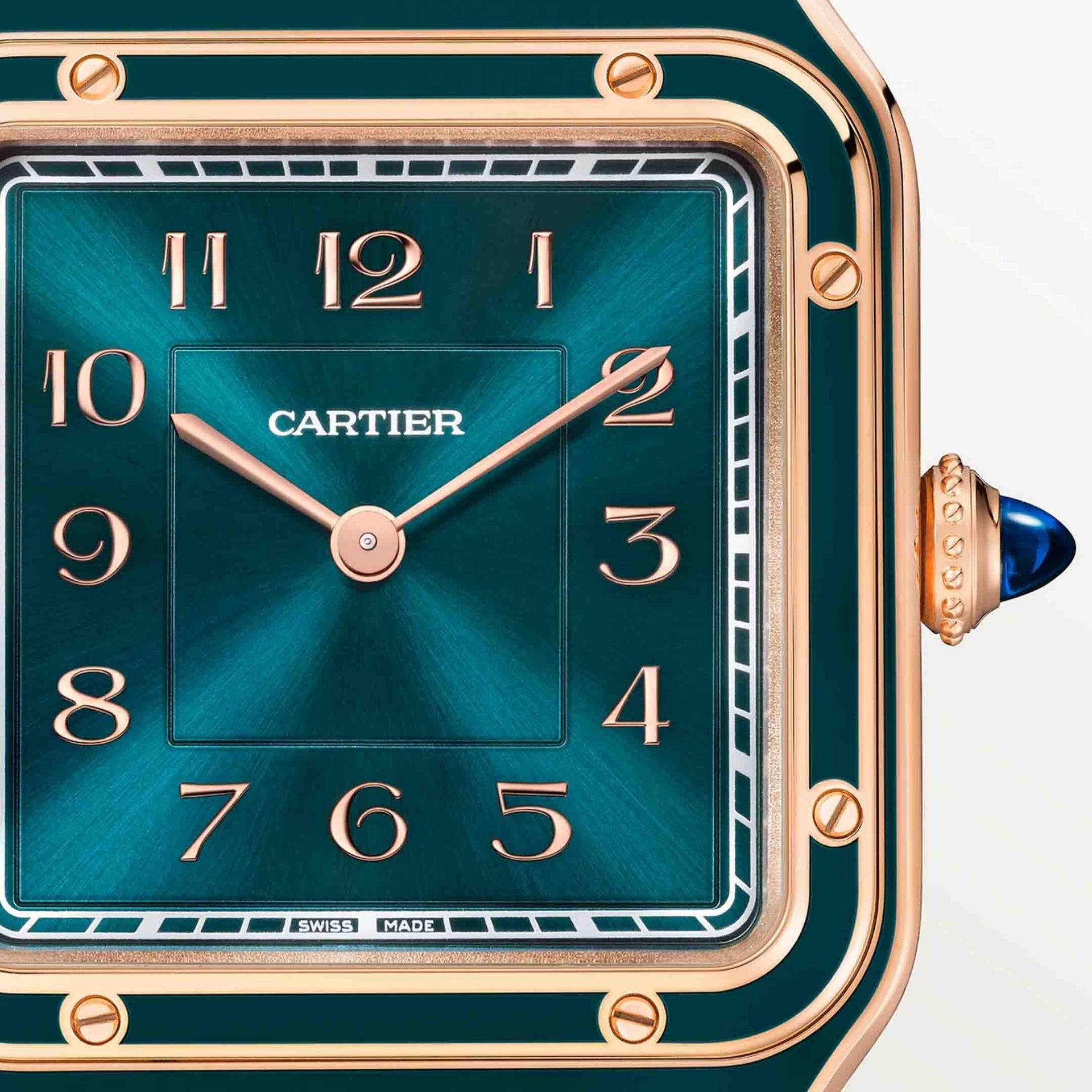 CARTIER Santos-Dumont Modello Grande, Oro Rosa, Pelle 43.5 X 31.4 MM WGSA0098