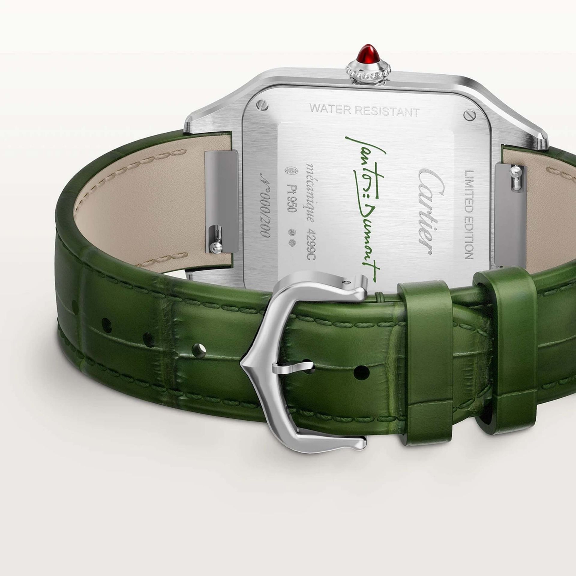 CARTIER Santos-Dumont Modello Grande, Platino, Pelle 43.5 X 31.4 MM WGSA0096