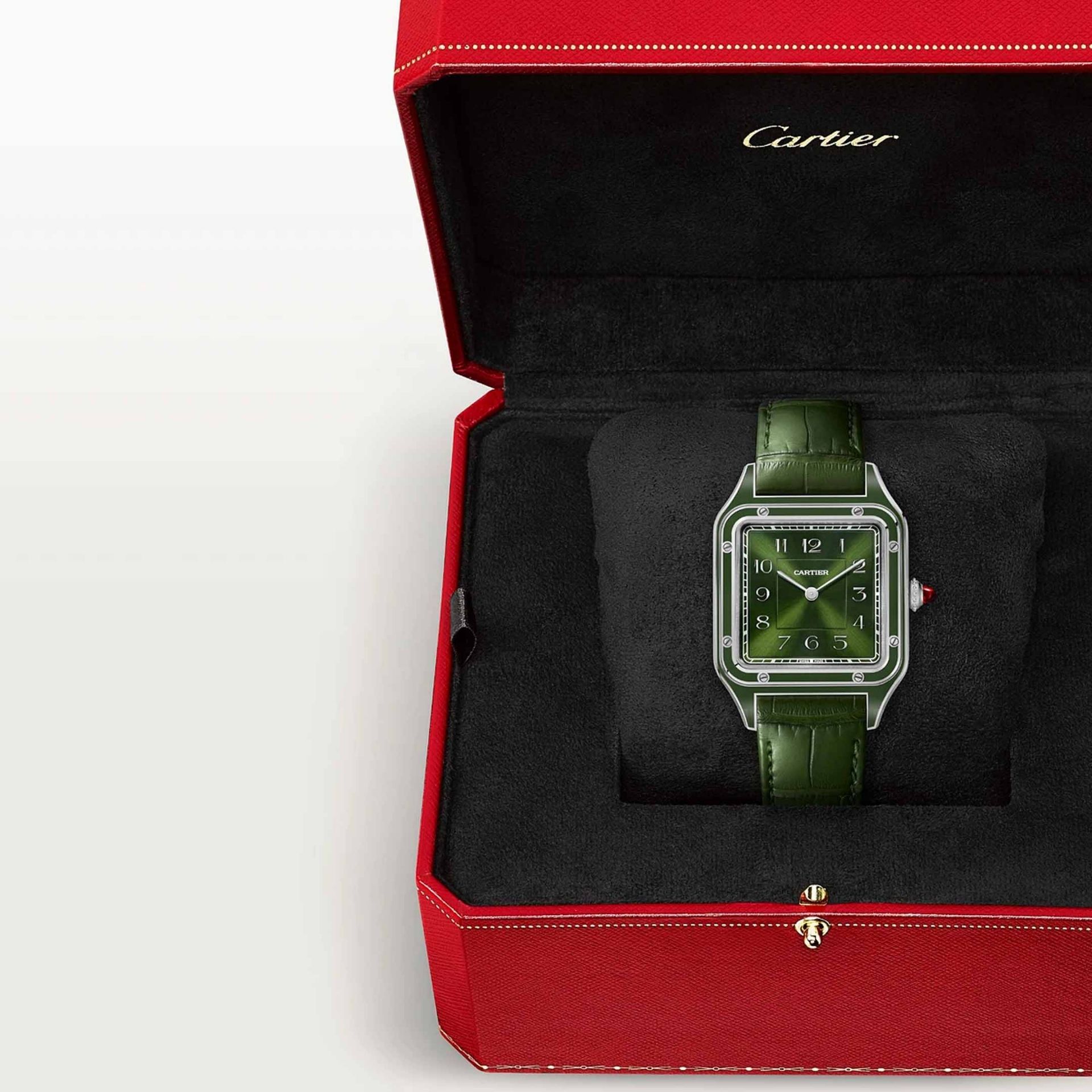 CARTIER Santos-Dumont Modello Grande, Platino, Pelle 43.5 X 31.4 MM WGSA0096