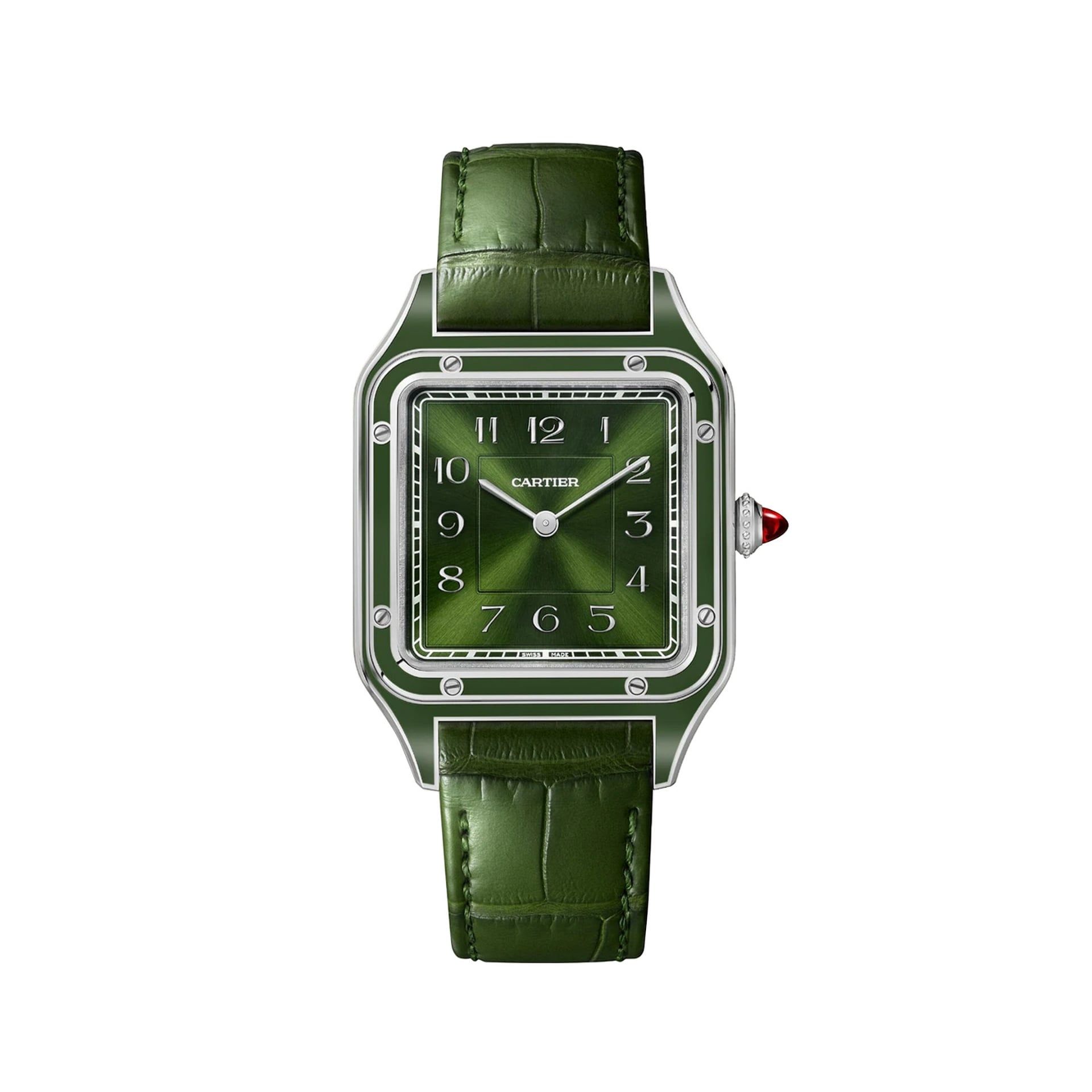 CARTIER Santos-Dumont Modello Grande, Platino, Pelle 43.5 X 31.4 MM WGSA0096