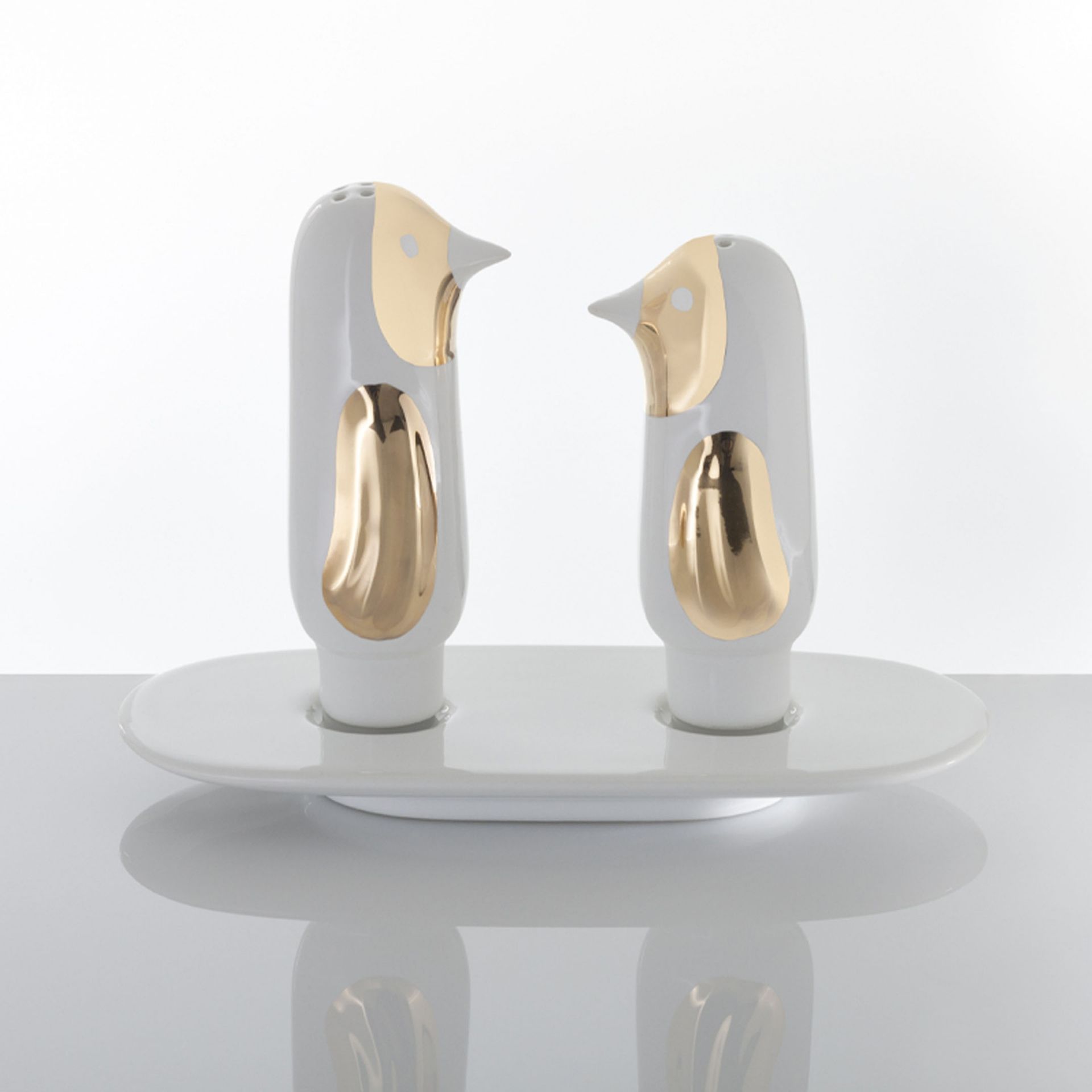 BOSA Set Sale e Pepe Table Collection Bianco e Oro (Jaime Hayon) 16 CM - H 12 CM A-H63