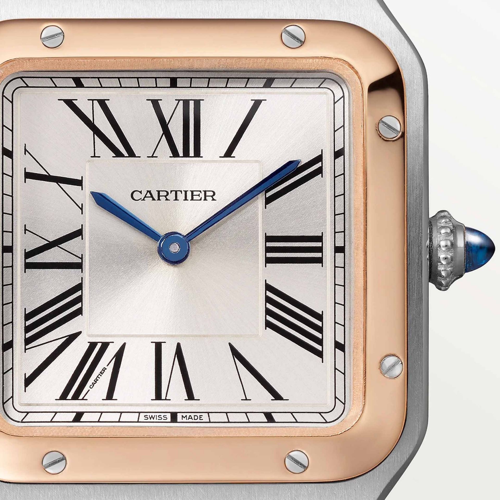 CARTIER Santos-Dumont Modello Piccolo, Oro Rosa e Acciaio, Pelle 38 X 27.5 MM W2SA0038