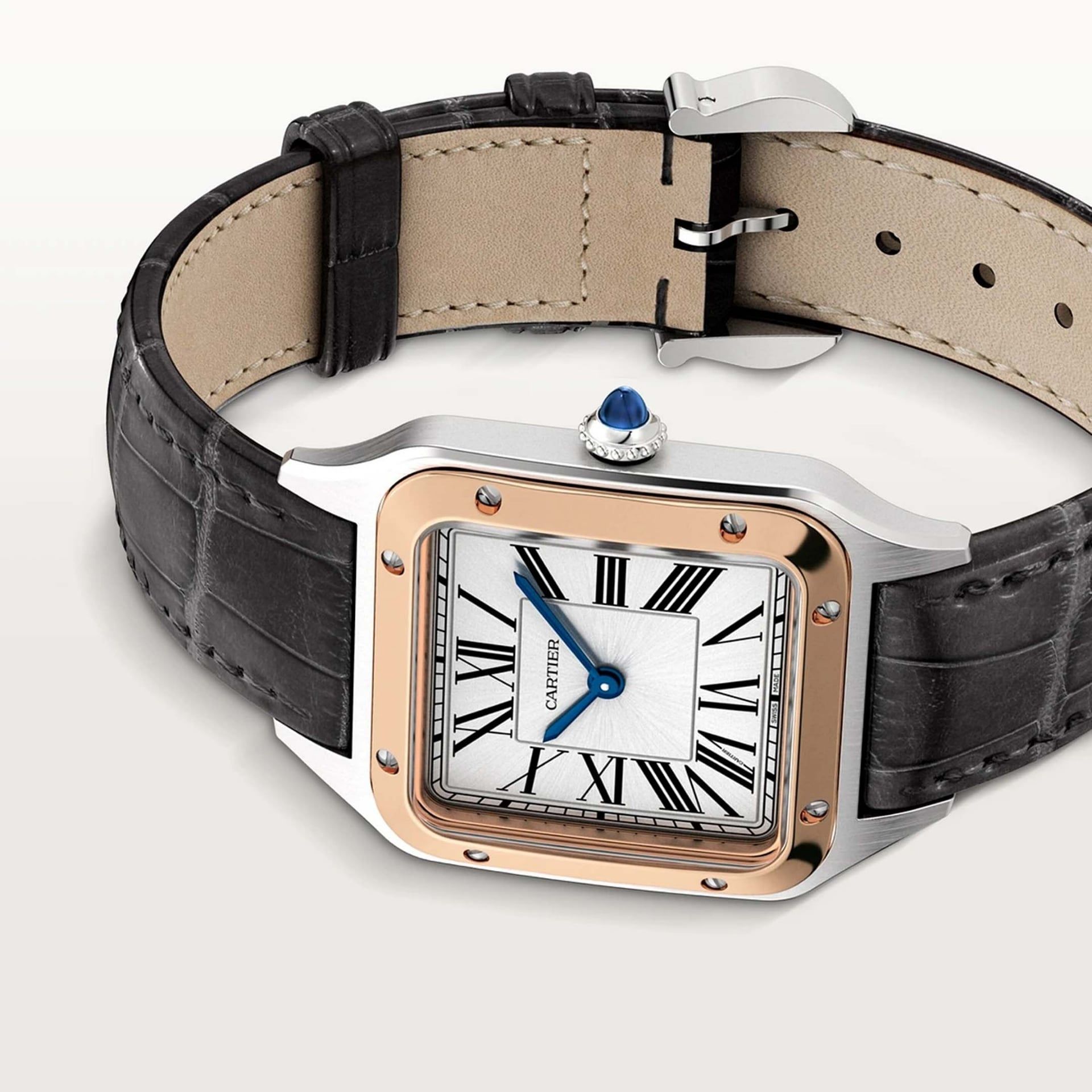 CARTIER Santos-Dumont Modello Piccolo, Oro Rosa e Acciaio, Pelle 38 X 27.5 MM W2SA0038