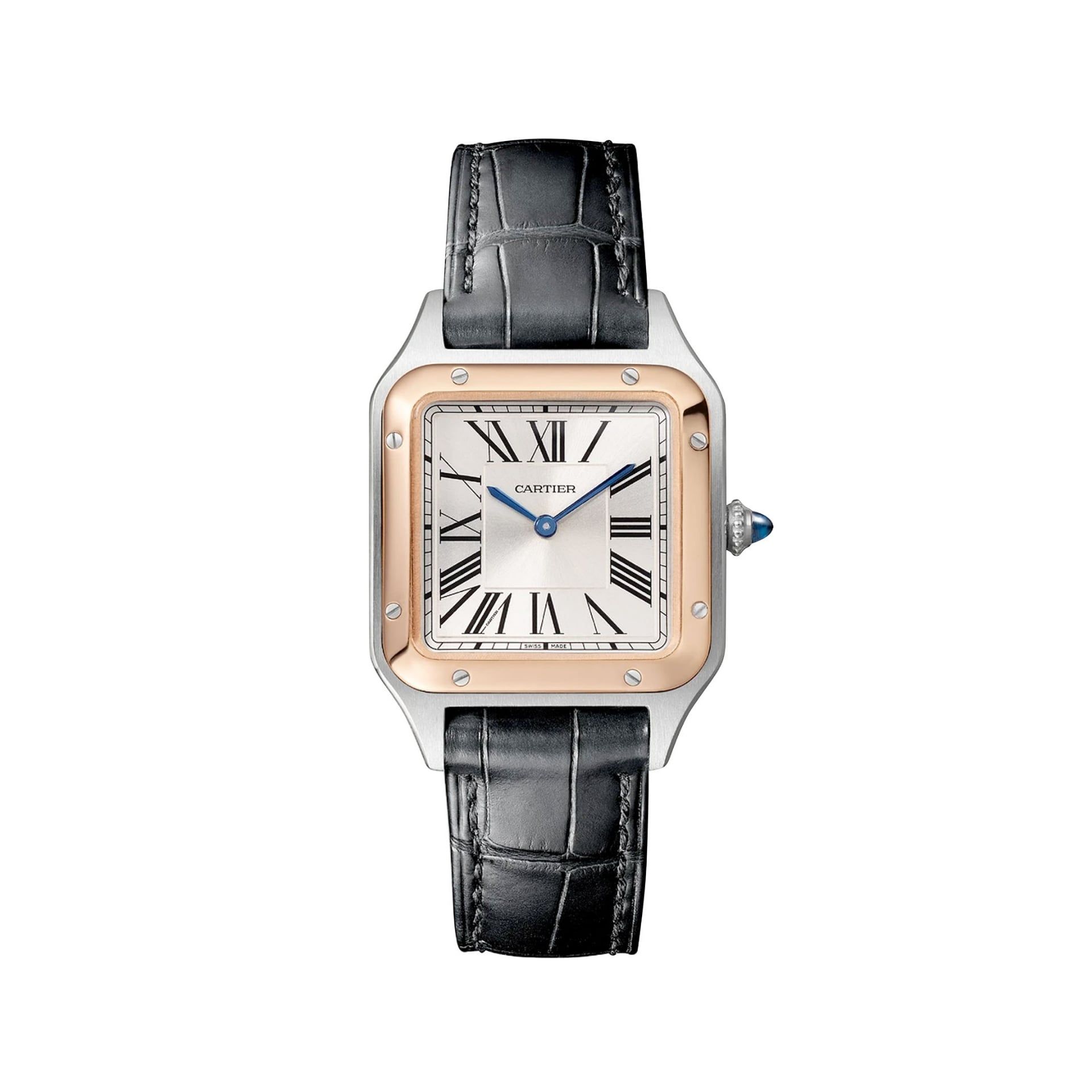 CARTIER Santos-Dumont Modello Piccolo, Oro Rosa e Acciaio, Pelle 38 X 27.5 MM W2SA0038