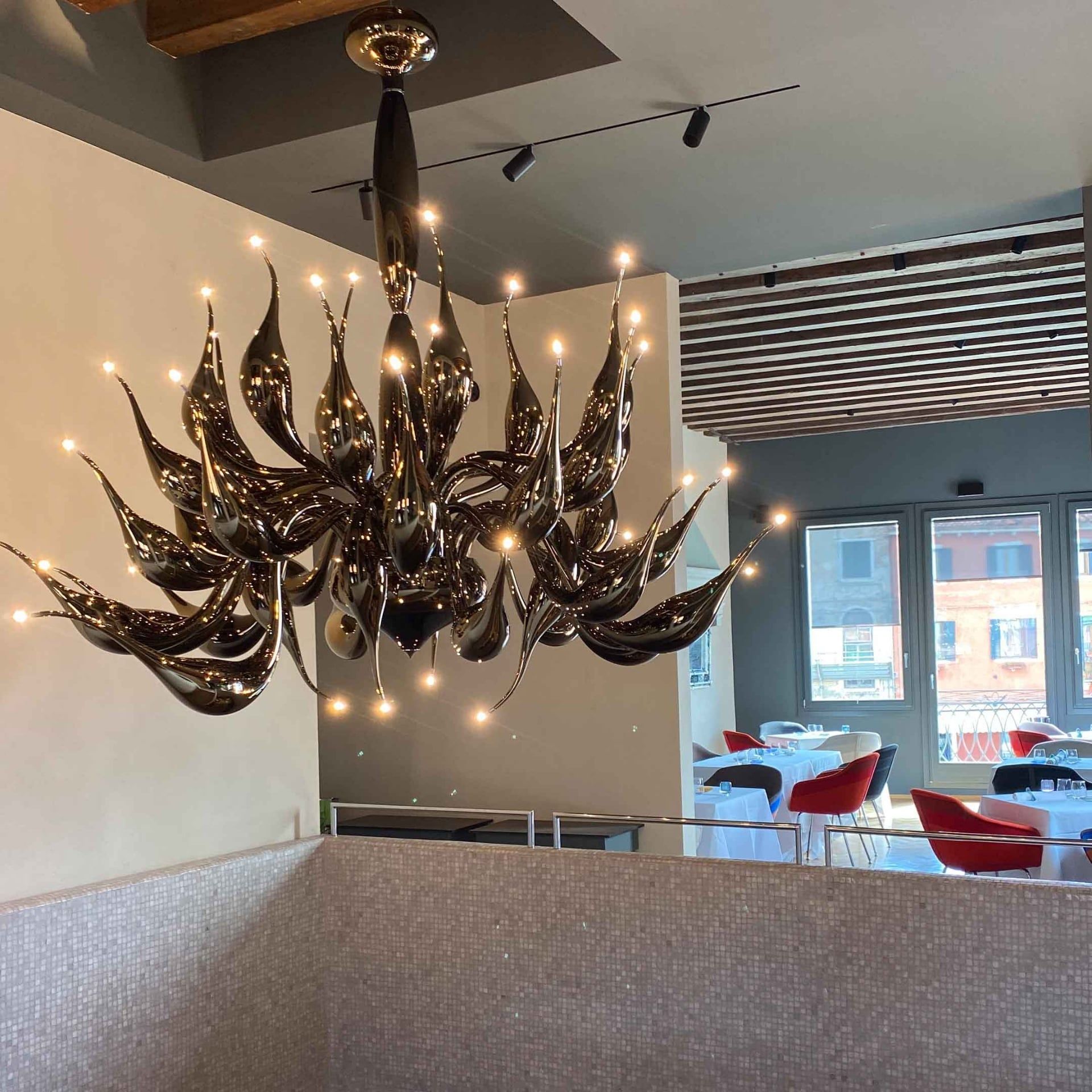 Fabio Fornasier Lampadario Moderno LU Murano Oro H 170/180 CM - Ø 200/220 CM LU-1 GOLD
