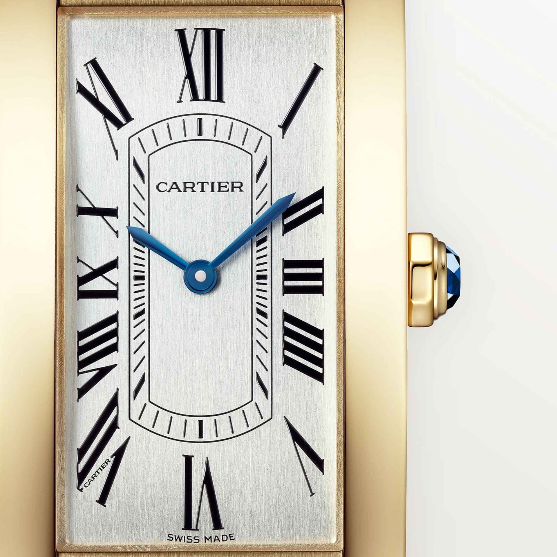 CARTIER Tank Américaine Modello Grande, Oro Giallo, Pelle 44.4 X 24.4 MM WGTA0300
