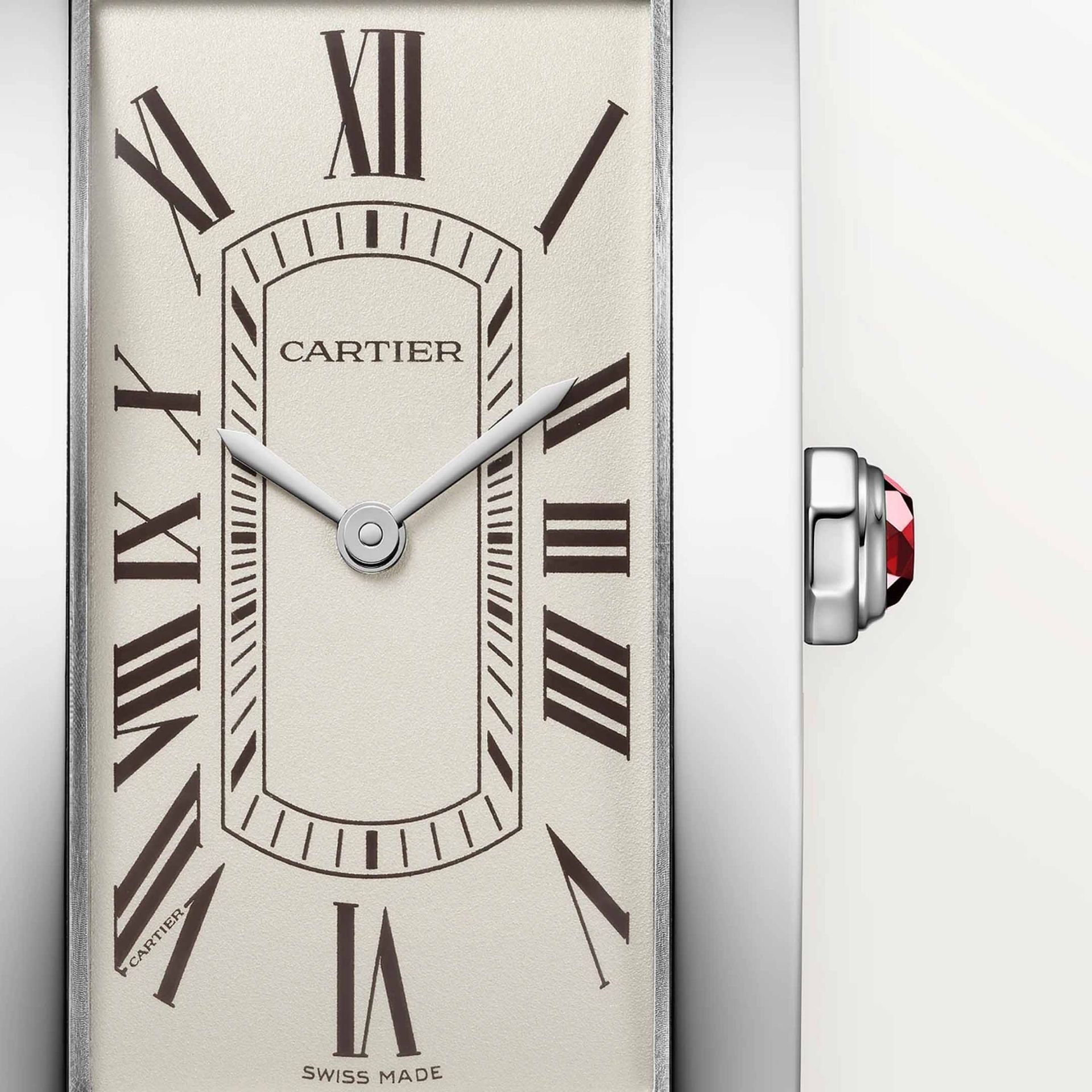 CARTIER Tank Américaine Modello Grande, Platino, Pelle 44.4 X 24.4 MM WGTA0296