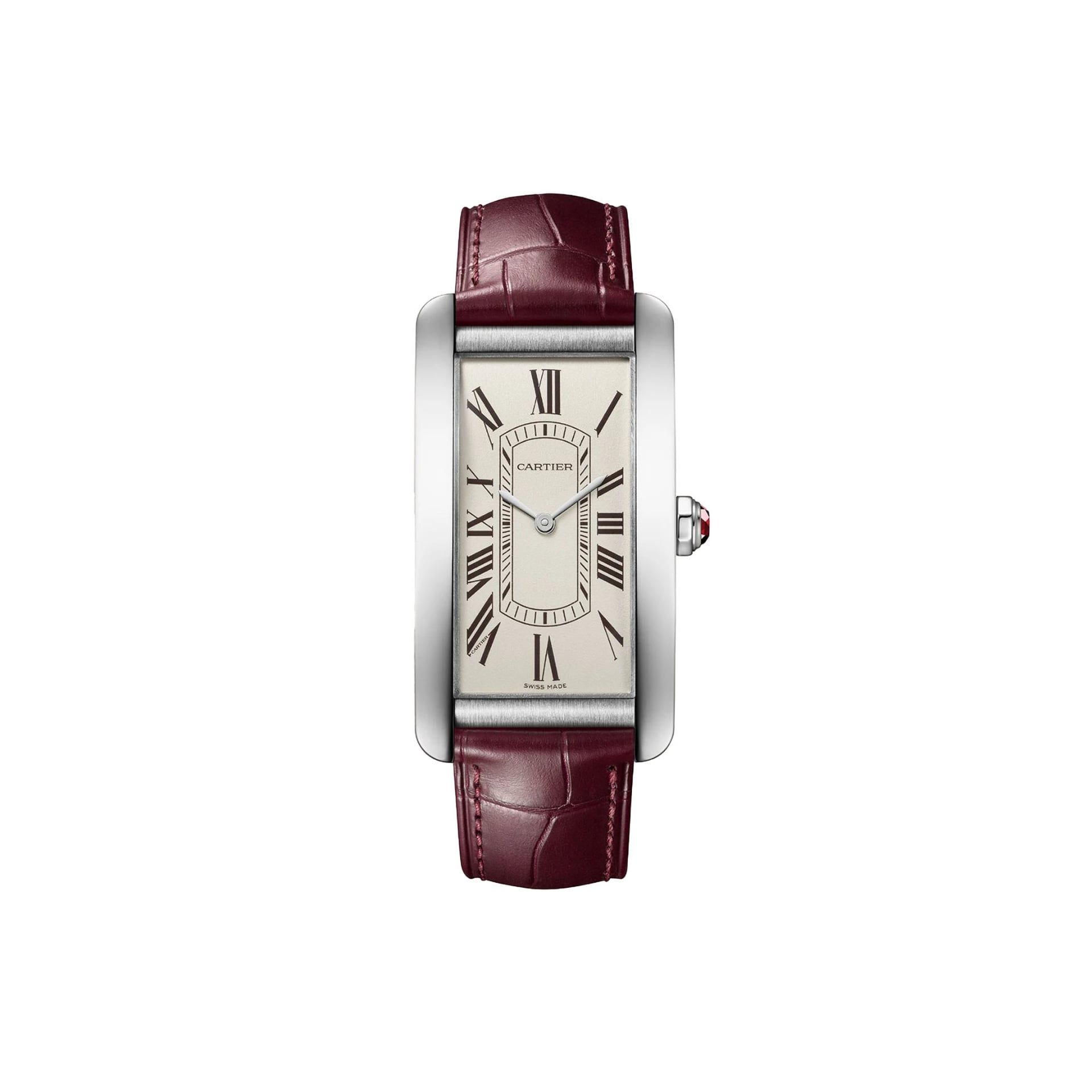 CARTIER Tank Américaine Modello Grande, Platino, Pelle 44.4 X 24.4 MM WGTA0296