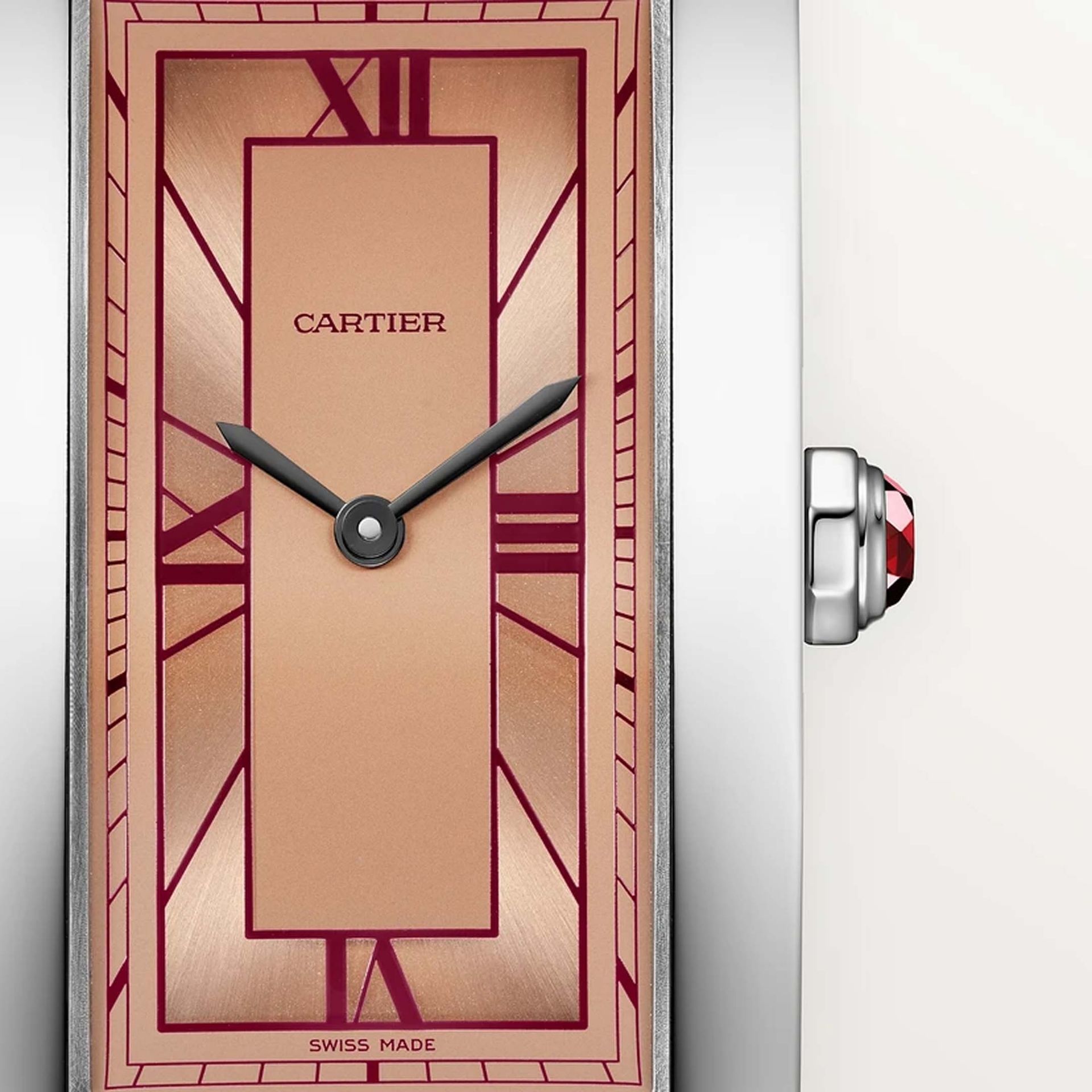 CARTIER Tank Américaine Modello Grande, Platino, Pelle 44.4 X 24.4 MM WGTA0297
