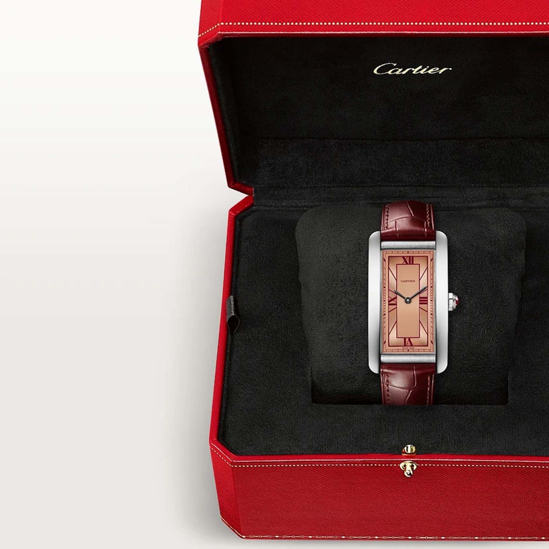 CARTIER Tank Américaine Modello Grande, Platino, Pelle 44.4 X 24.4 MM WGTA0297