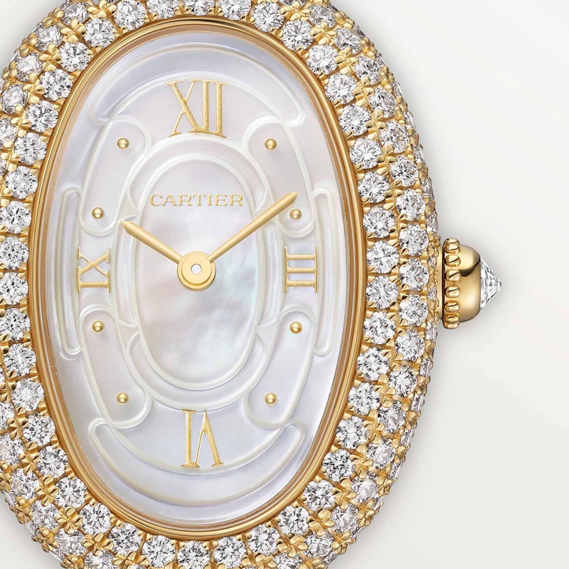 CARTIER Baignoire Modello Piccolo, Oro Giallo, Diamanti, Pelle 31.4 X 23.1 MM WJBA0043