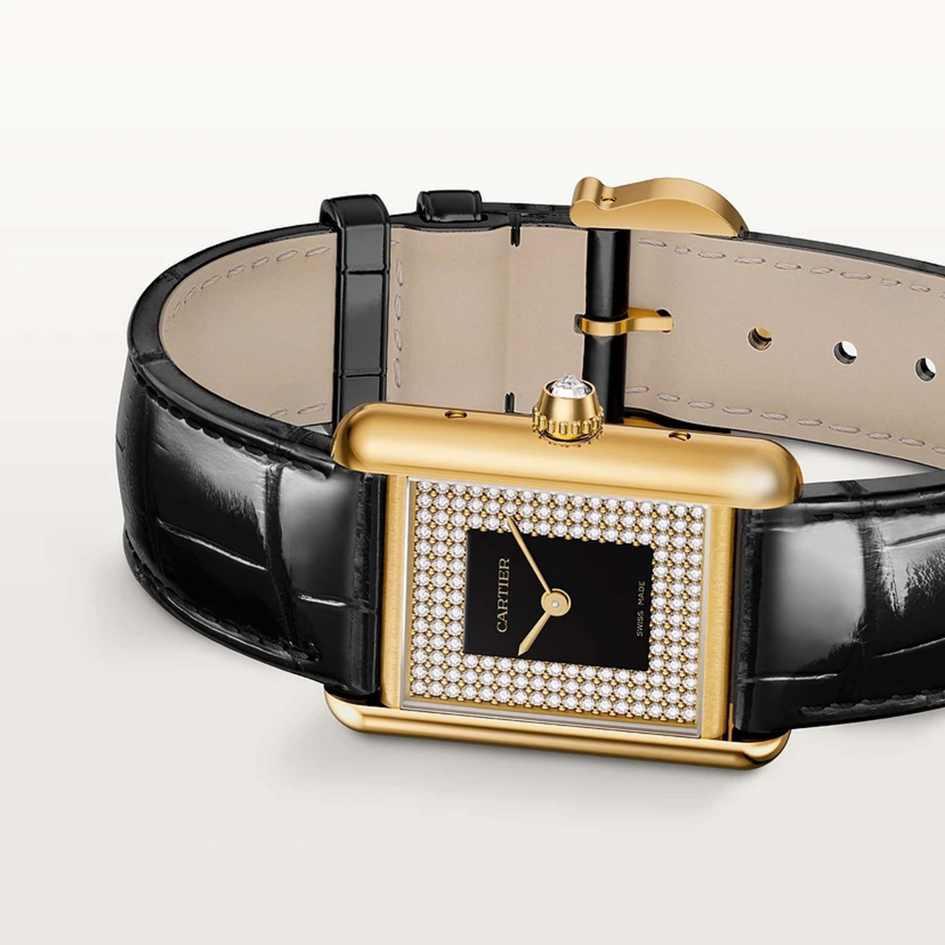 CARTIER Tank Louis Cartier Modello Piccolo, Oro Giallo, Pelle 29,5 X 22  MM WGTA0269
