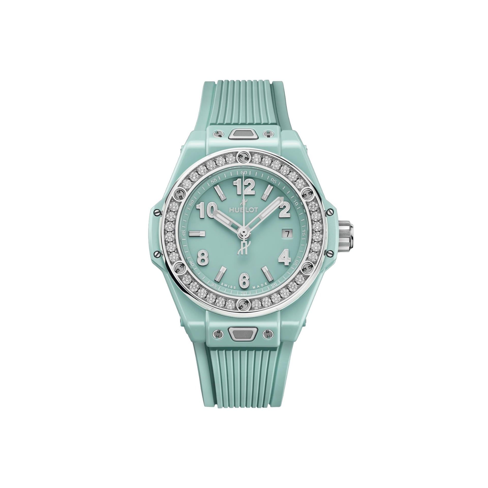 HUBLOT Big Bang One Click Mint Green Ceramic Diamonds 33 MM 485.GS.5271.RX.1204