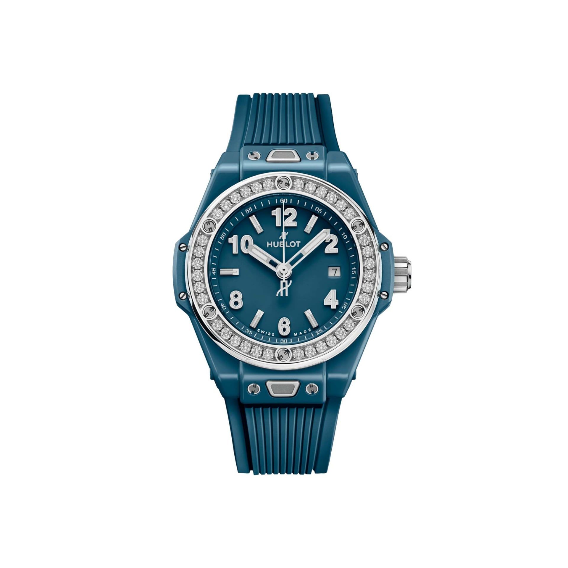 HUBLOT Big Bang One Click Petrol Blue Ceramic Diamonds 33 MM 485.ES.5171.RX.1204