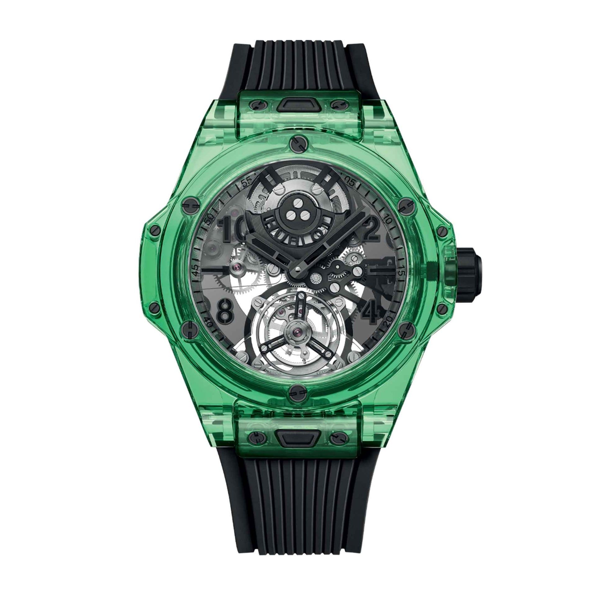 HUBLOT Big Bang Tourbillon Automatic Green Saxem 44 MM 429.JG.0110.RT