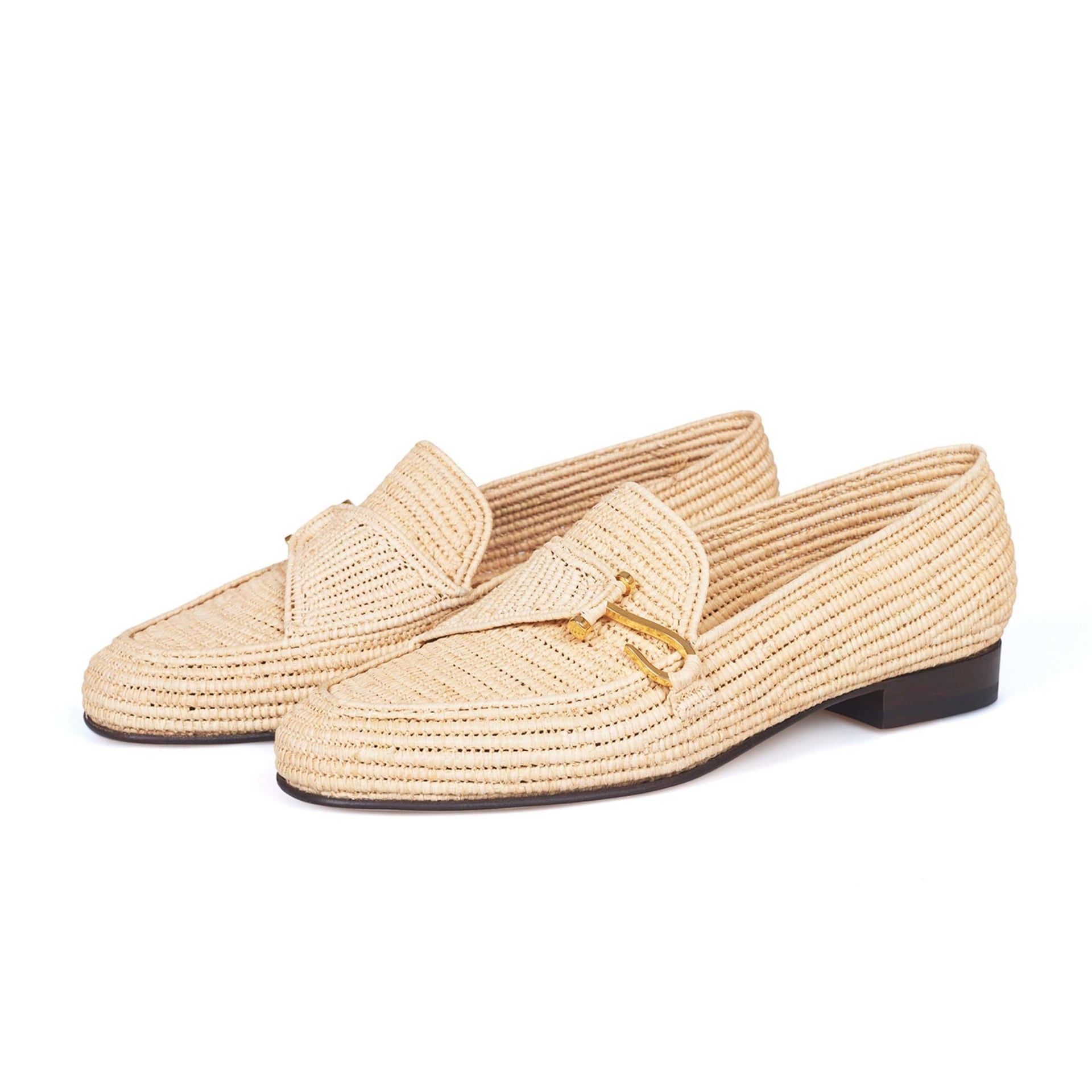 EDHÈN MILANO Riviera Agadir - Scarpa Con Fibbia Raffia Naturale  AGADIRCOMGONAT