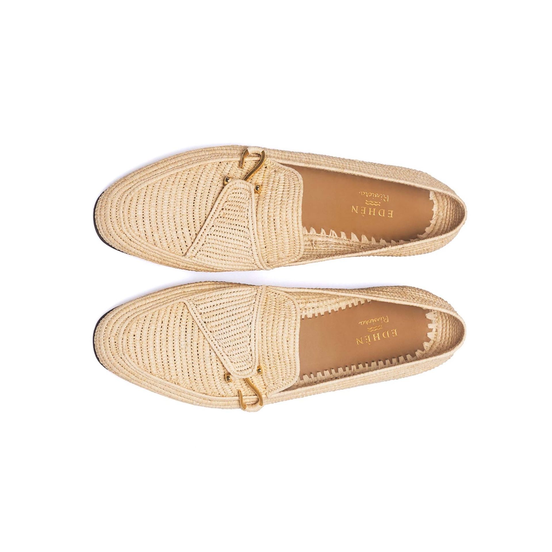 EDHÈN MILANO Riviera Agadir - Scarpa Con Fibbia Raffia Naturale  AGADIRCOMGONAT