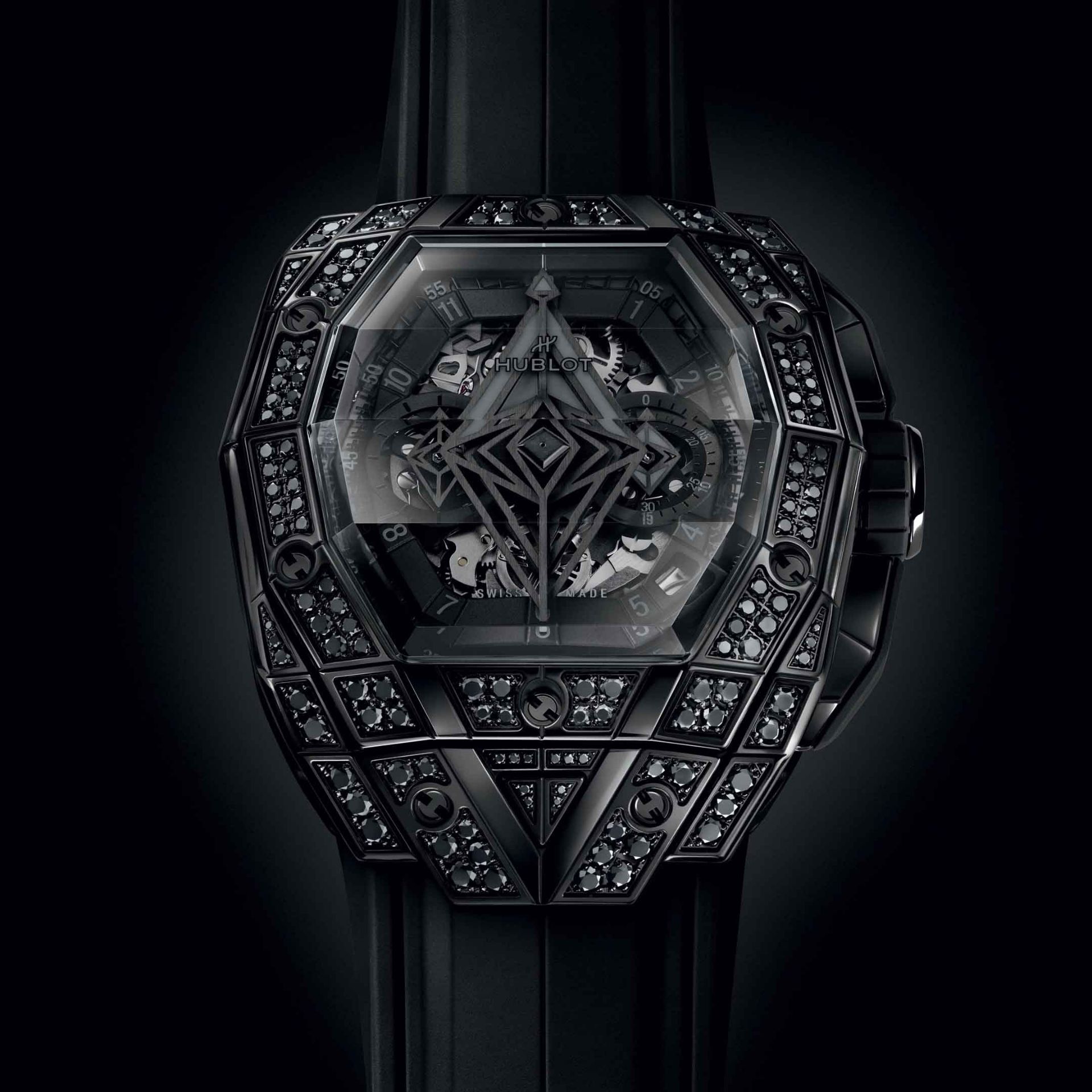 HUBLOT Spirit of Big Bang Sang Bleu All Black Pavé 42 MM 648.CX.0114.RX.1600.MXM24