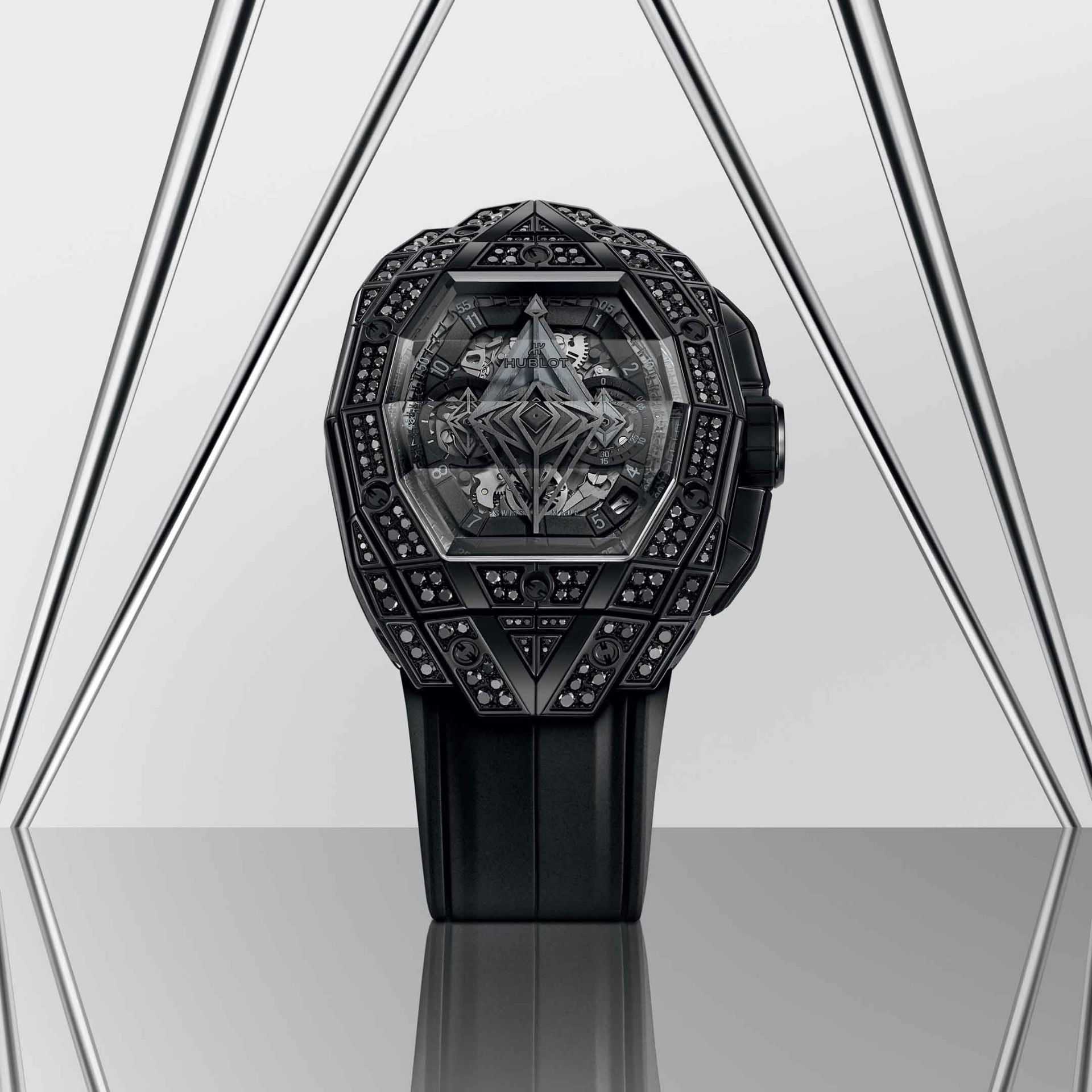 HUBLOT Spirit of Big Bang Sang Bleu All Black Pavé 42 MM 648.CX.0114.RX.1600.MXM24