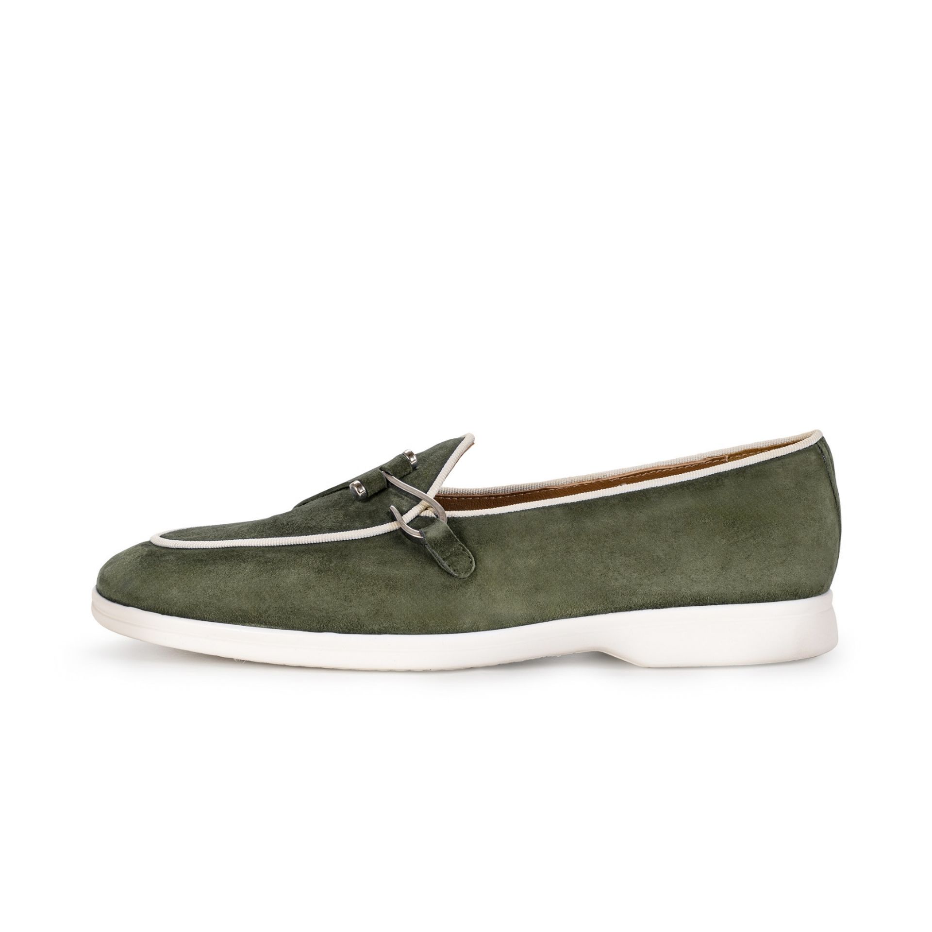 Edhèn Milano Comporta - Scarpa Con Fibbia Camoscio Verde Oliva  COMRUCAMDVER