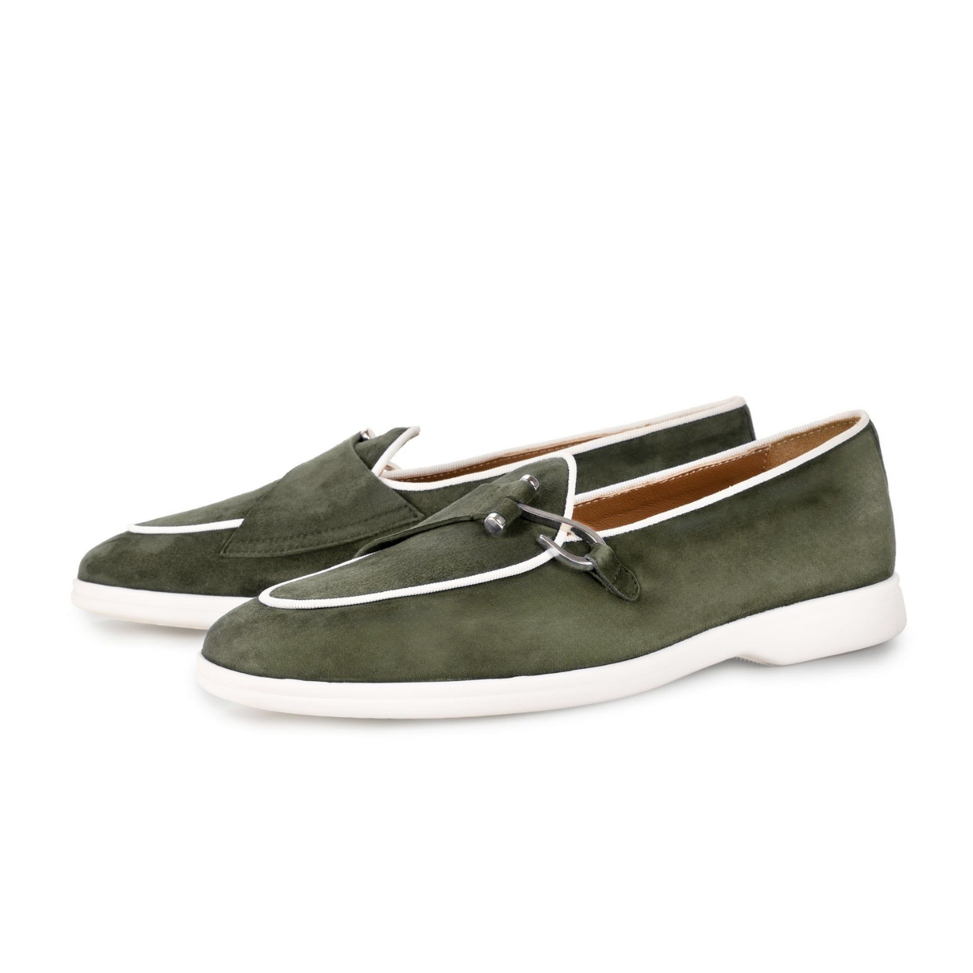 Edhèn Milano Comporta - Scarpa Con Fibbia Camoscio Verde Oliva  COMRUCAMDVER