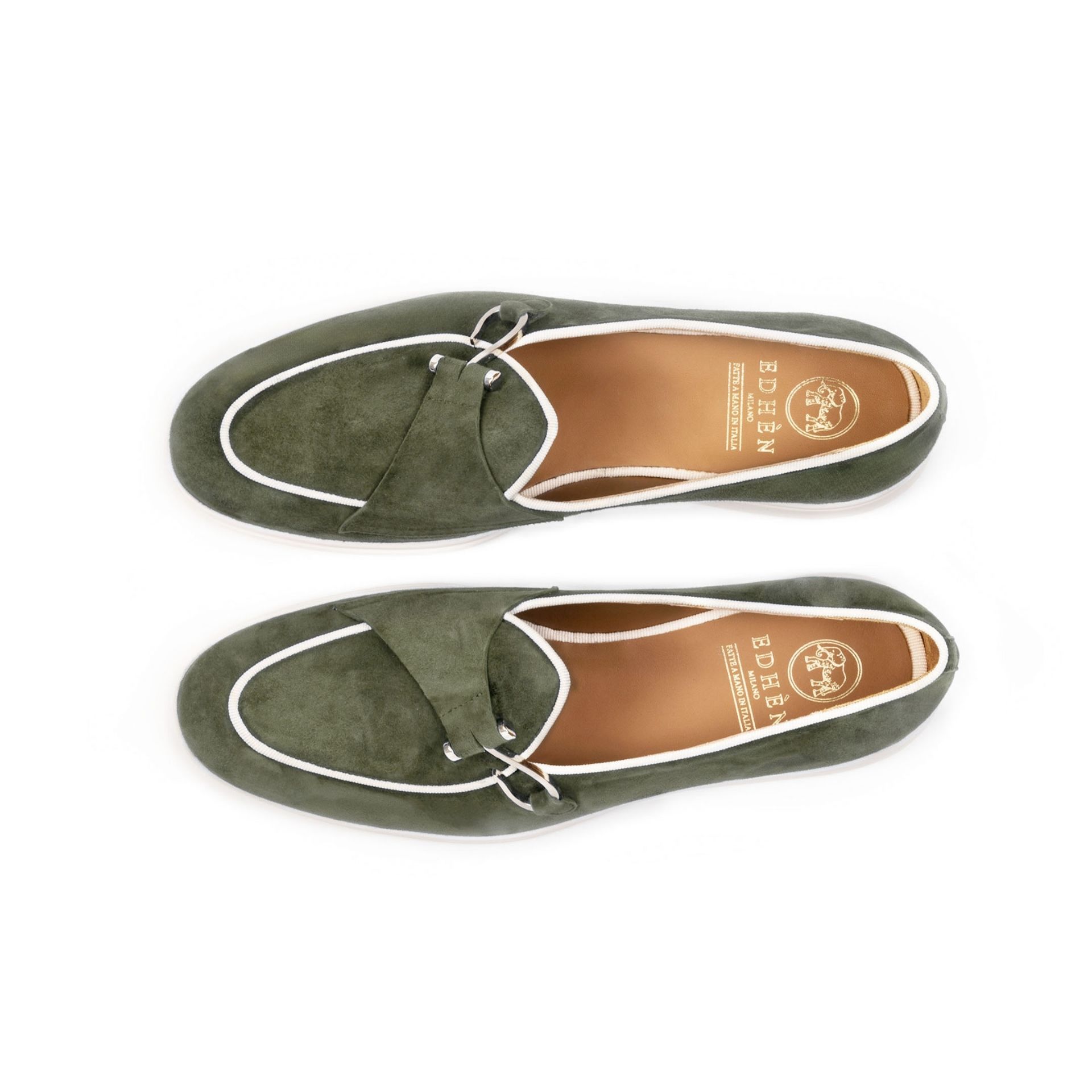 Edhèn Milano Comporta - Scarpa Con Fibbia Camoscio Verde Oliva  COMRUCAMDVER