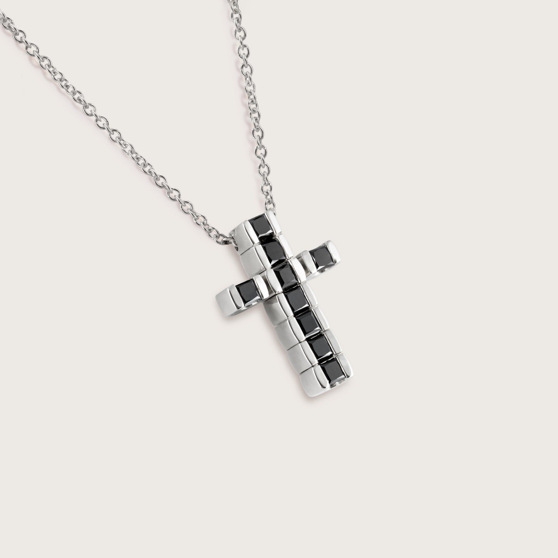 ASTRUA Ciondolo Petali Croce, Platino, Diamanti  PE969D4P.2