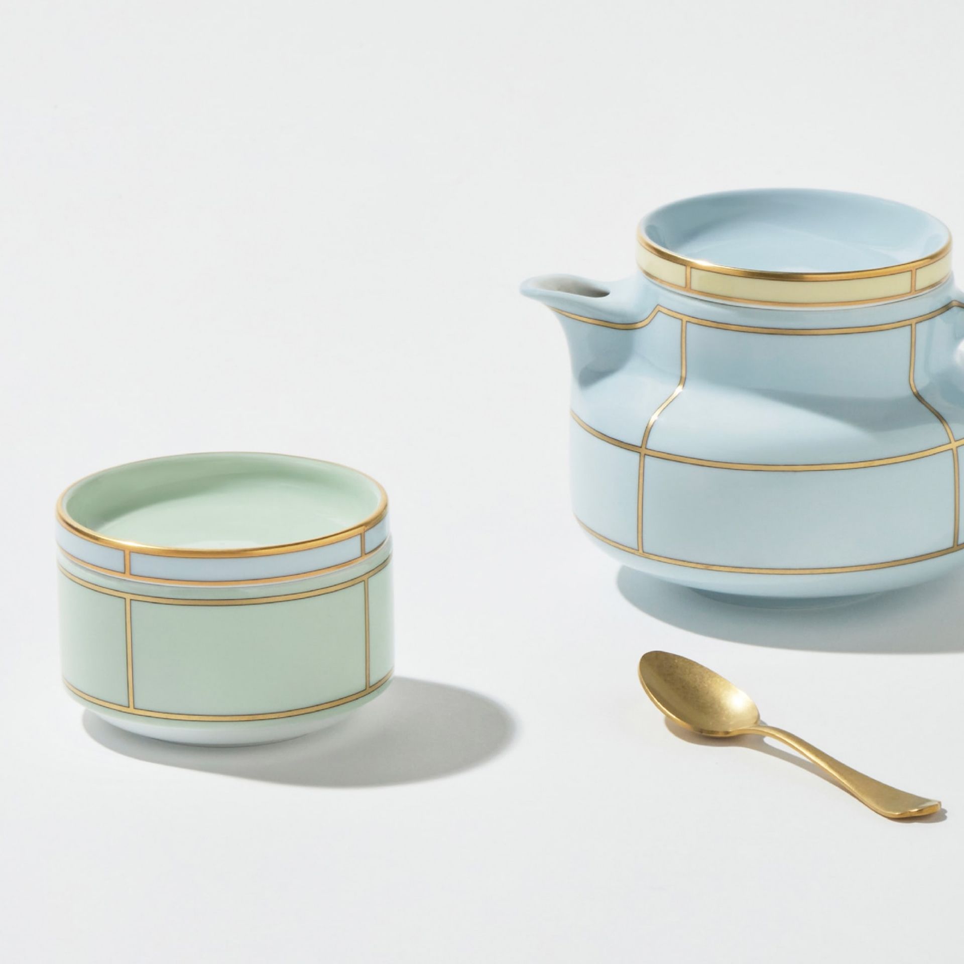GINORI 1735 Zuccheriera Con Coperchio Diva Verde H 6,4 CM - Ø 10 CM 008RG00 FZU000010245G00134900