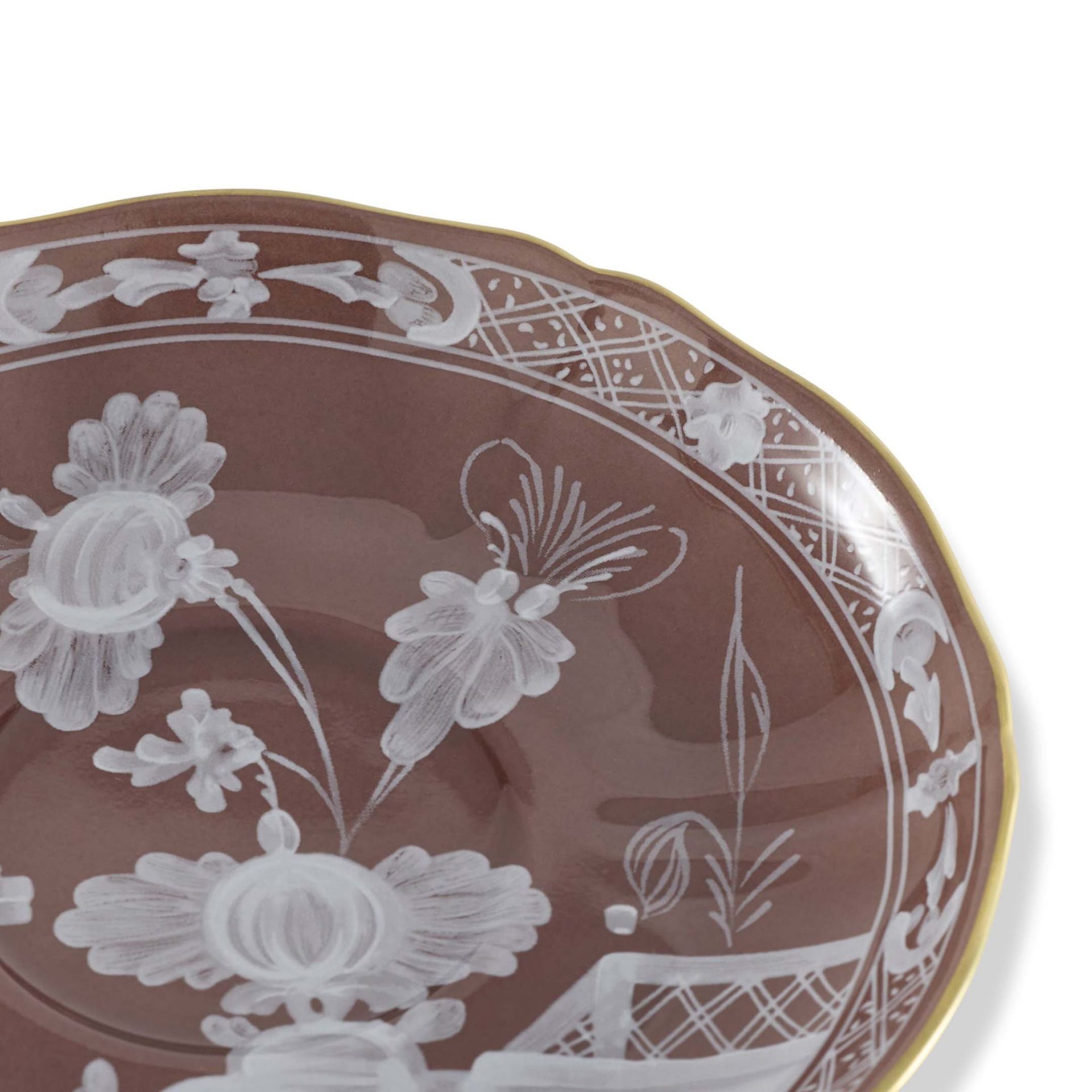 GINORI 1735 Piatto Da Tè Oriente Italiano Castagna Ø 15 CM 003RG00 FPT401010150G00135800
