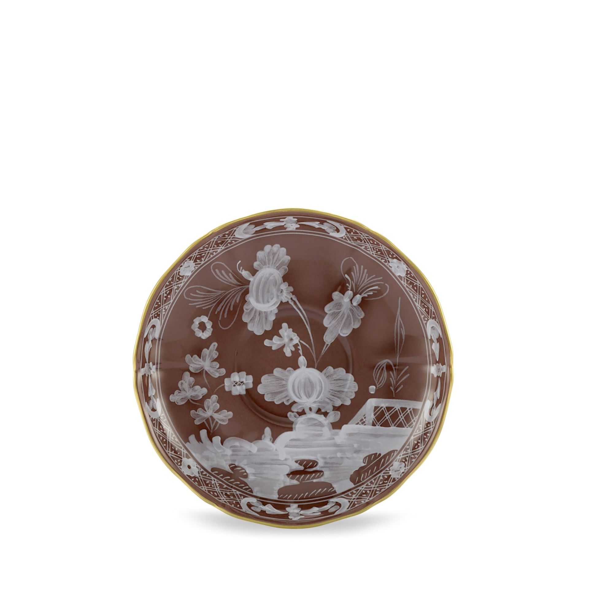 GINORI 1735 Piatto Da Tè Oriente Italiano Castagna Ø 15 CM 003RG00 FPT401010150G00135800