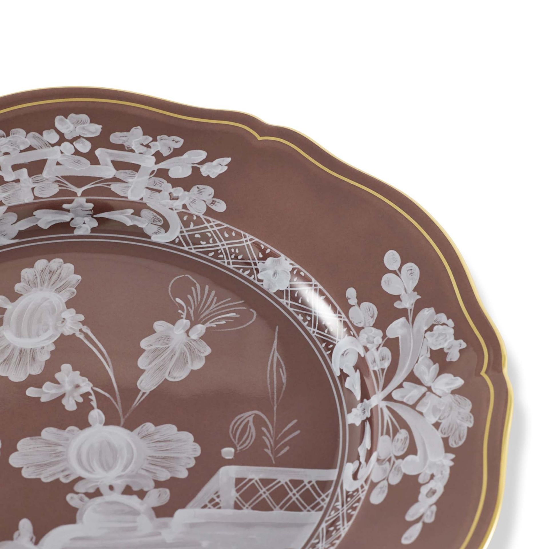 GINORI 1735 Piatto Piano Oriente Italiano Castagna Ø 26.5 CM 003RG00 FPT110010265G00135800
