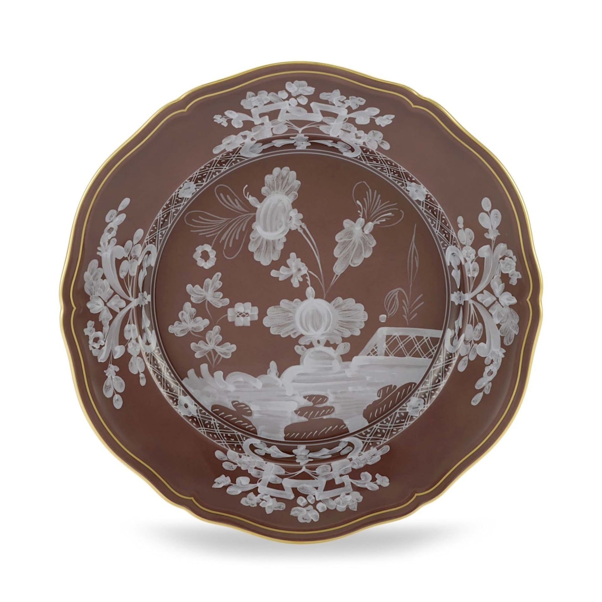 GINORI 1735 Piatto Piano Oriente Italiano Castagna Ø 26.5 CM 003RG00 FPT110010265G00135800
