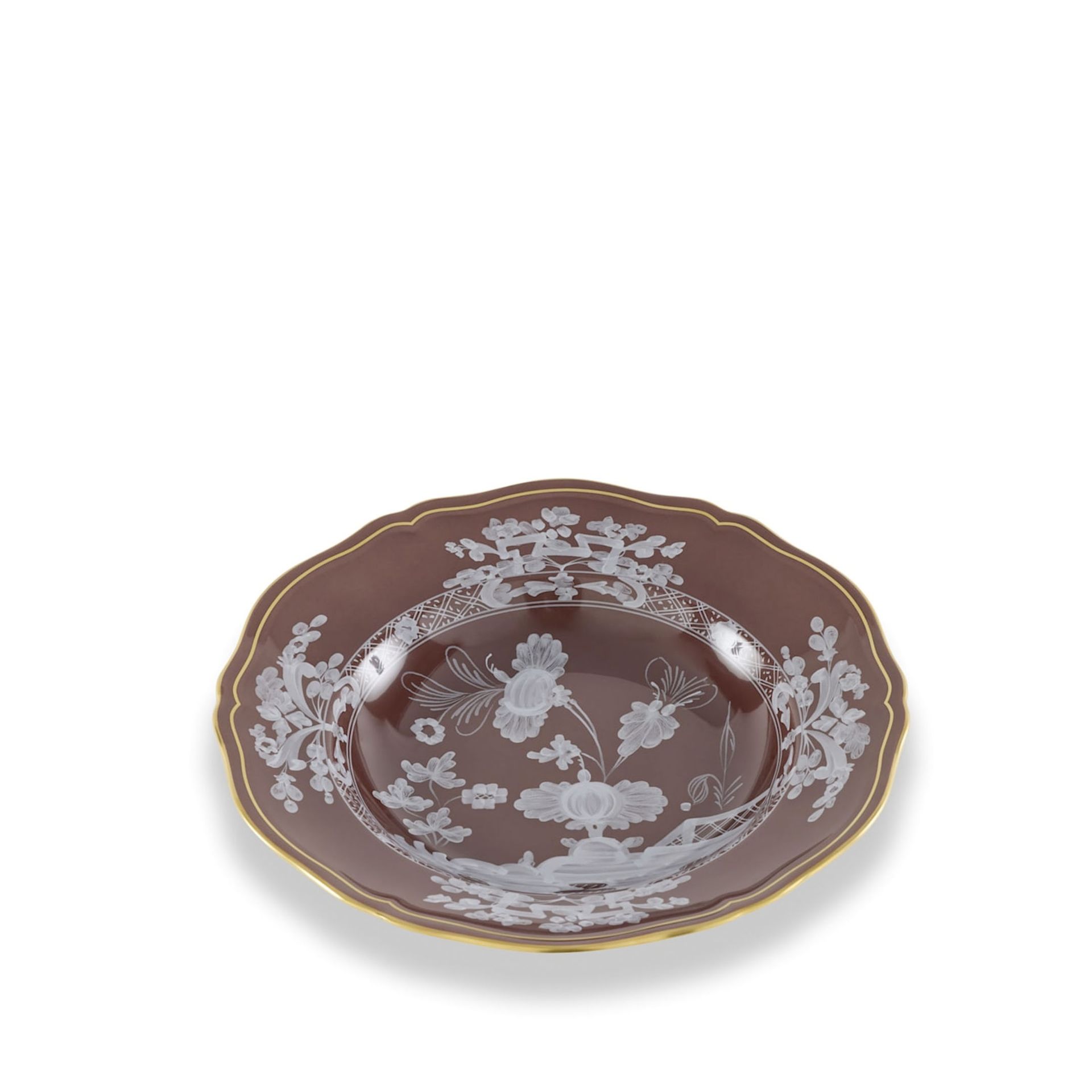 GINORI 1735 Piatto Fondo Oriente Italiano Castagna Ø 24 CM 003RG00 FPT210010240G00135800 