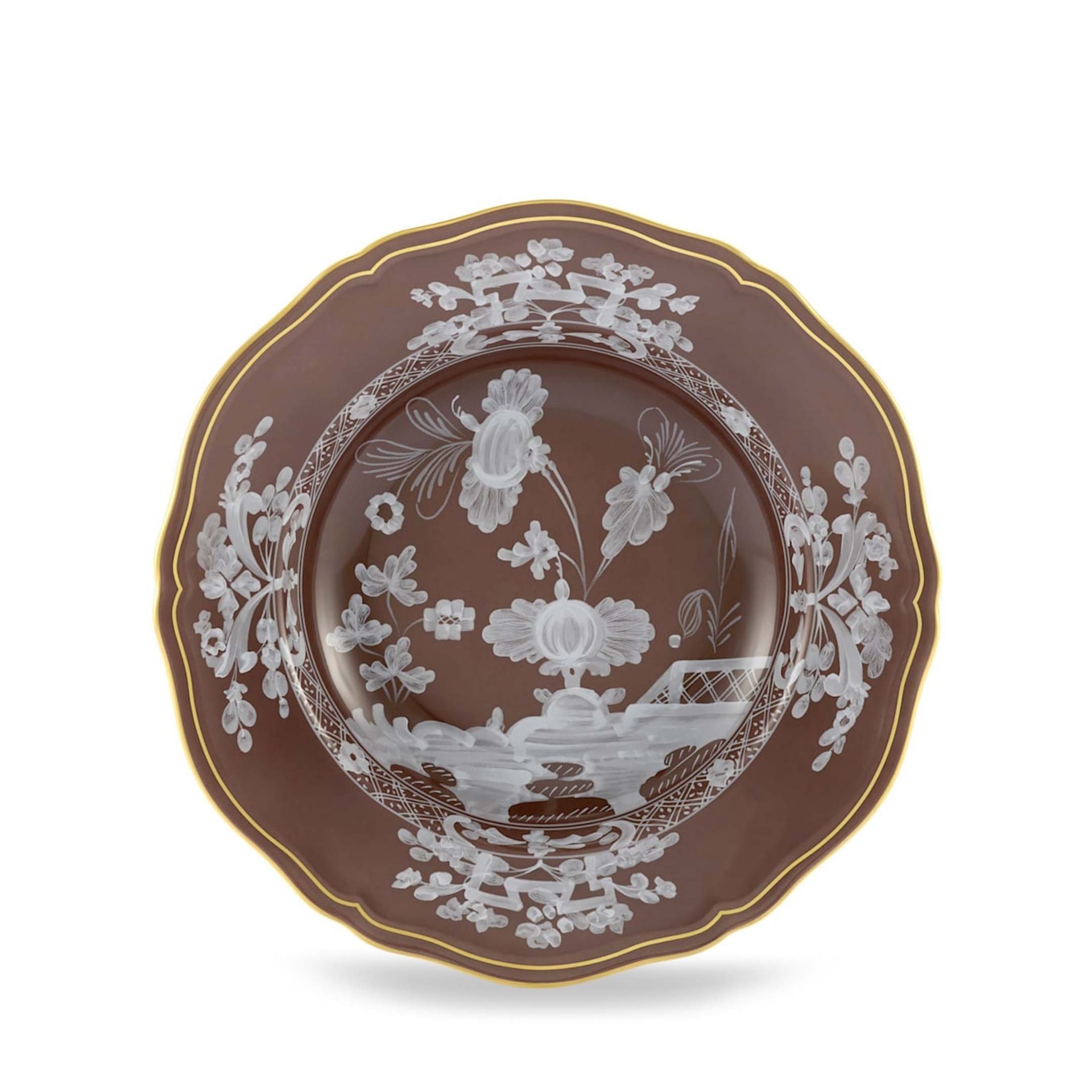 GINORI 1735 Piatto Fondo Oriente Italiano Castagna Ø 24 CM 003RG00 FPT210010240G00135800 