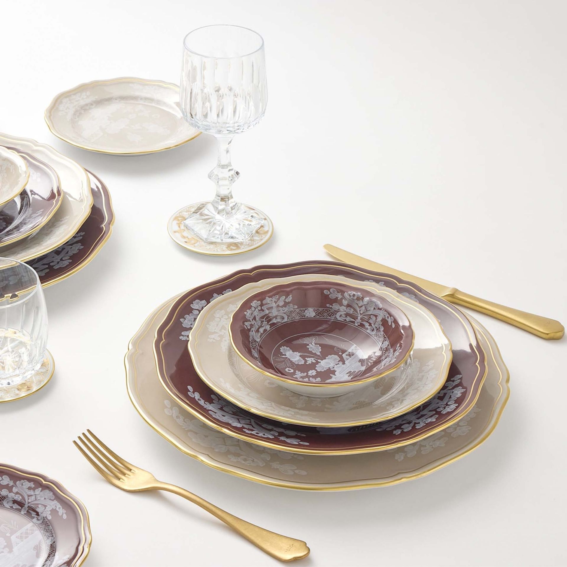 GINORI 1735 Piatto Fondo Oriente Italiano Meringa Ø 24 CM 003RG00 FPT210010240G00135700