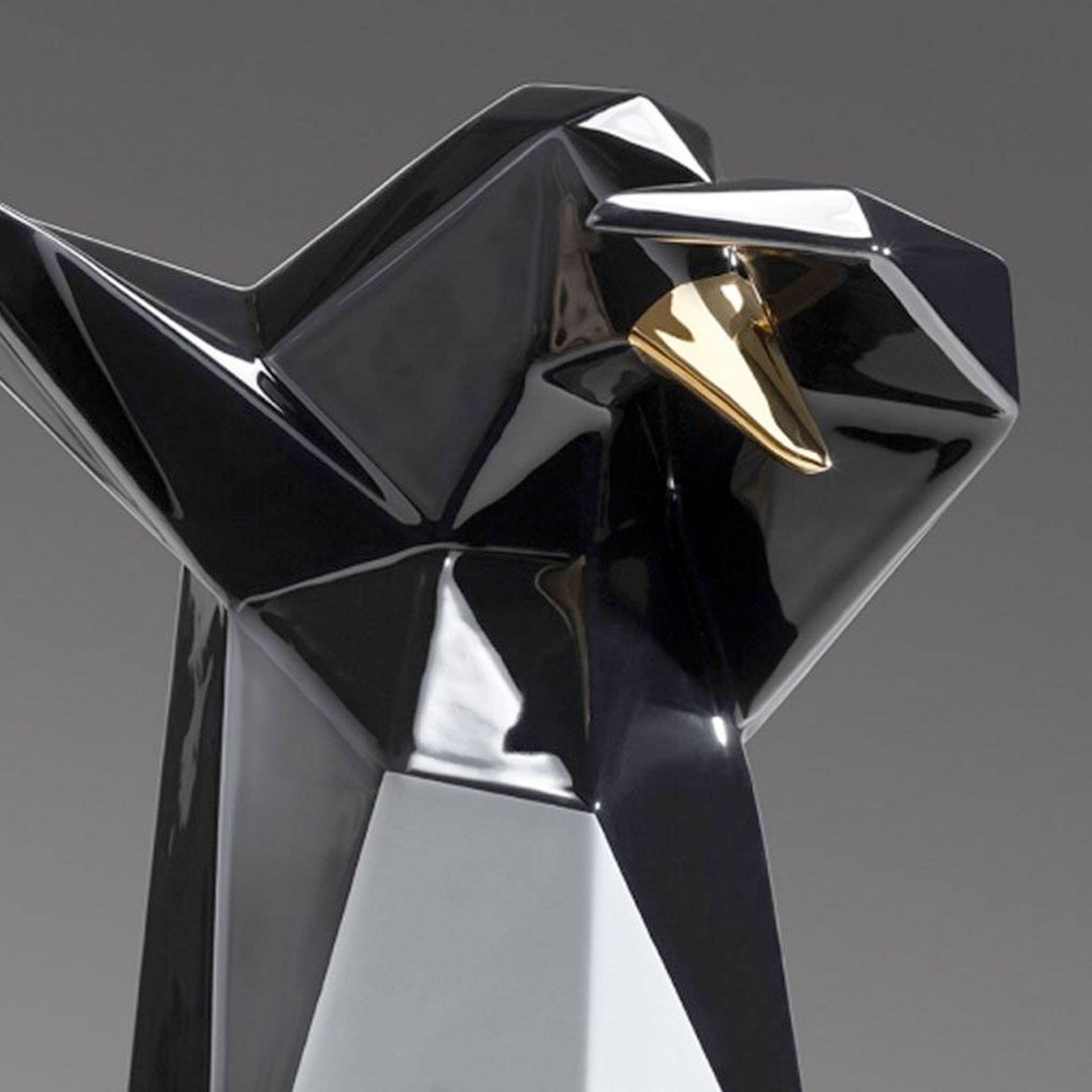 BOSA Scultura Dab Penguin Nero (Vittorio Gennari) 31 CM - H 38 CM A-24/09+04+04/29