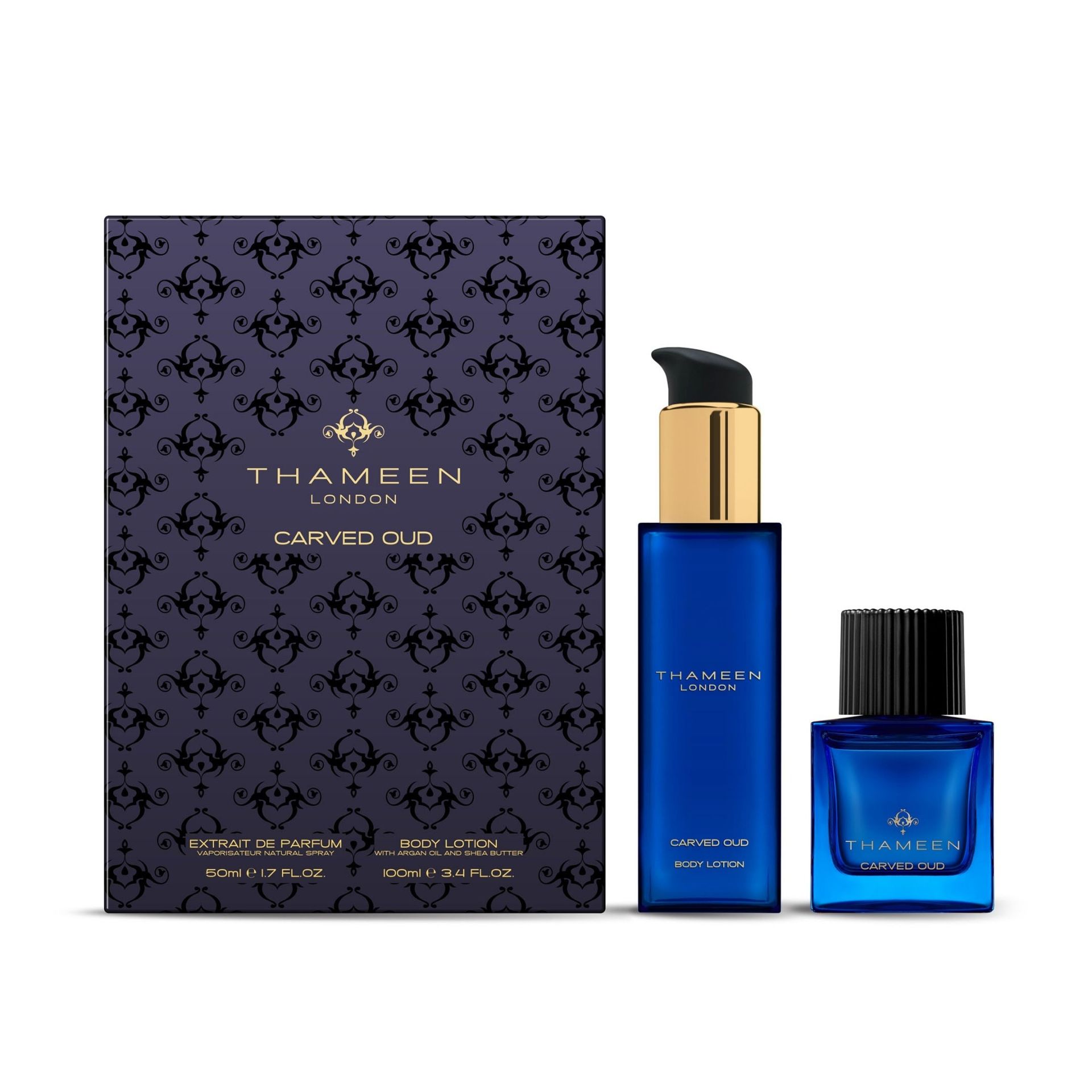 Thameen Carved Oud Body Lotion Gift Set 50 + 100 ml COGSBL2